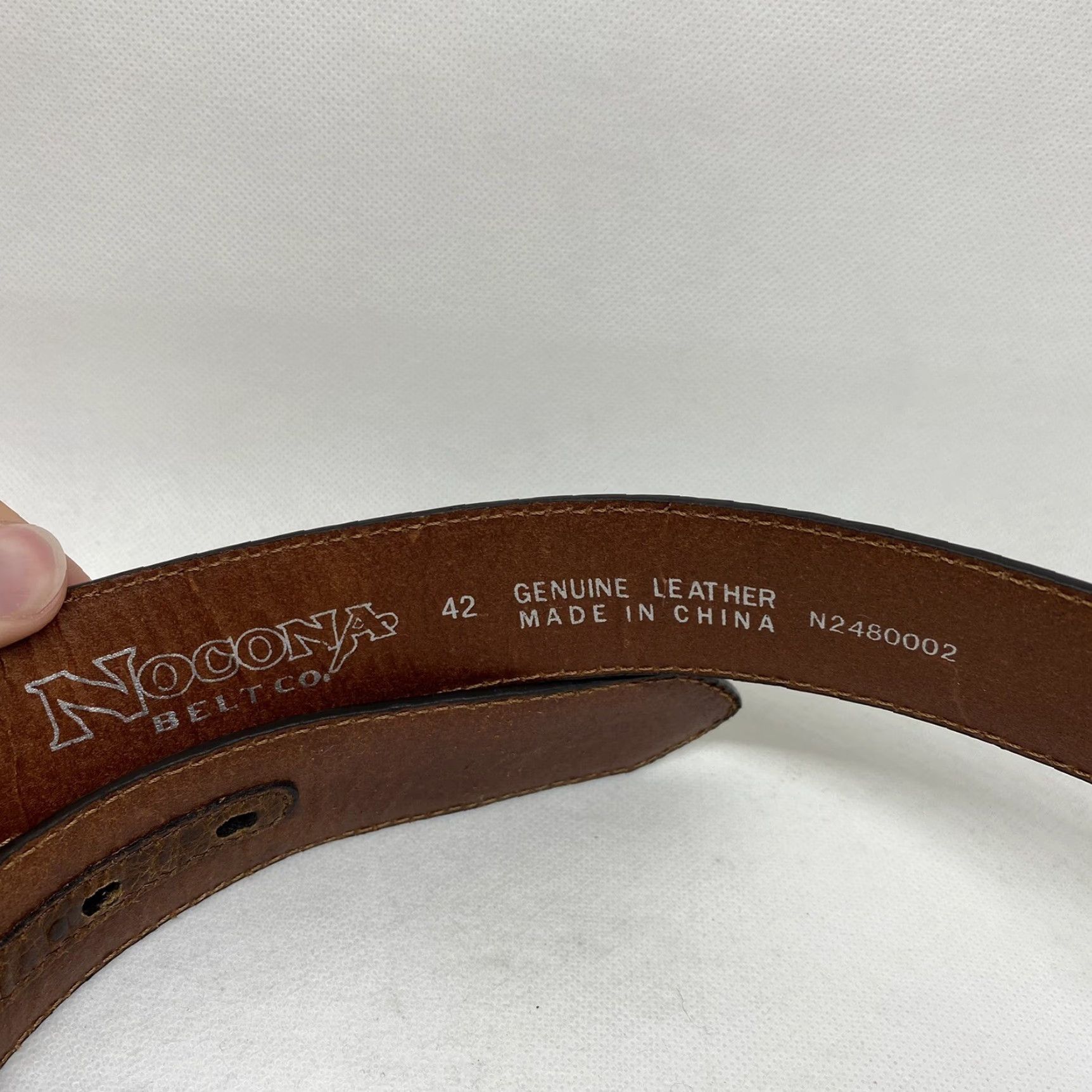 Vintage VINTAGE Nocona Belt Mens 42 Leather Brown Ostrich? Unisex Cowboy Rodeo Nocona Belt Mens 42 Leather Brown Ostrich? Size 42 - 3 Thumbnail