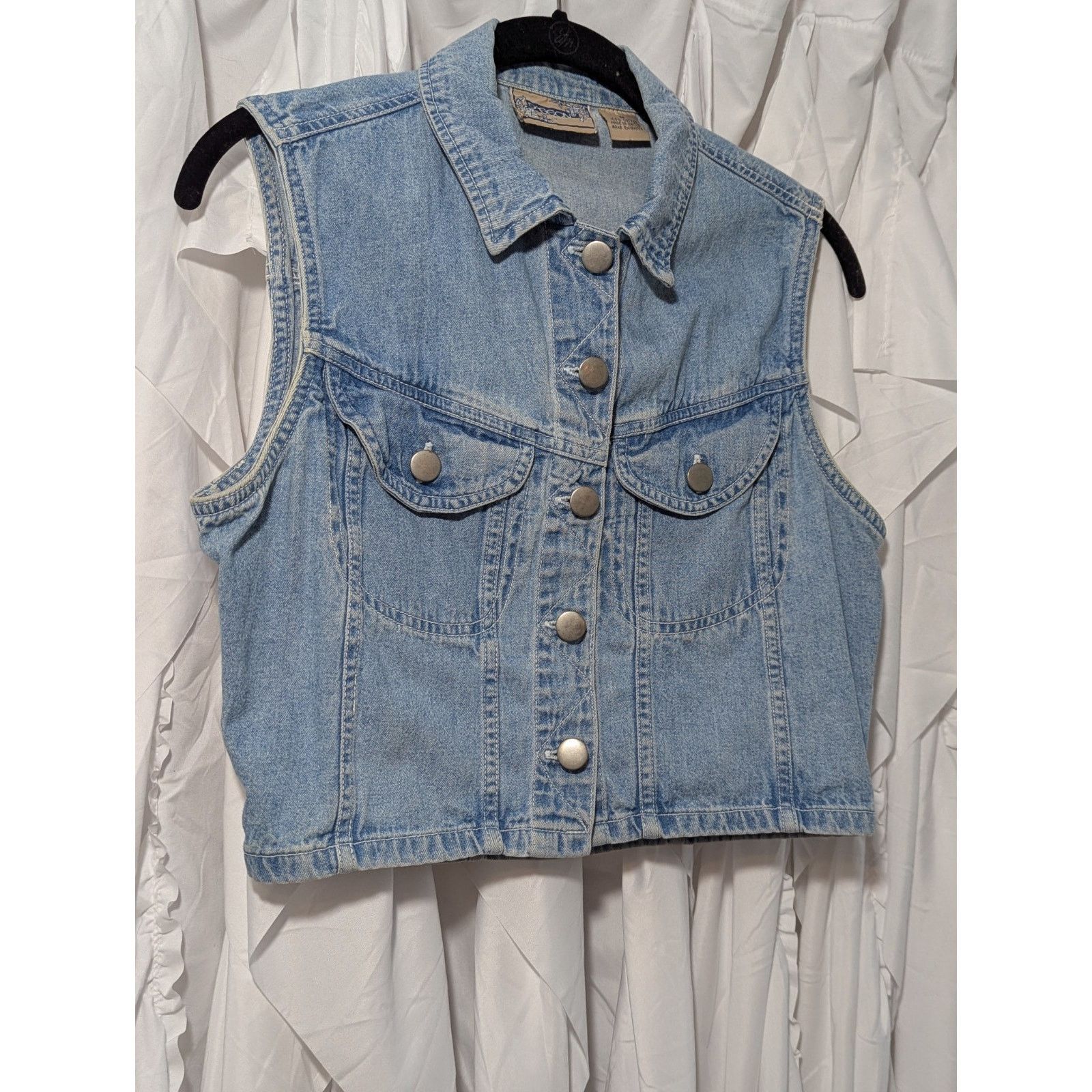 Other VTG 70s Sasson Denim Vest - Med - Retro Dark Wash Jean Vest Size M / US 6-8 / IT 42-44 - 9 Thumbnail