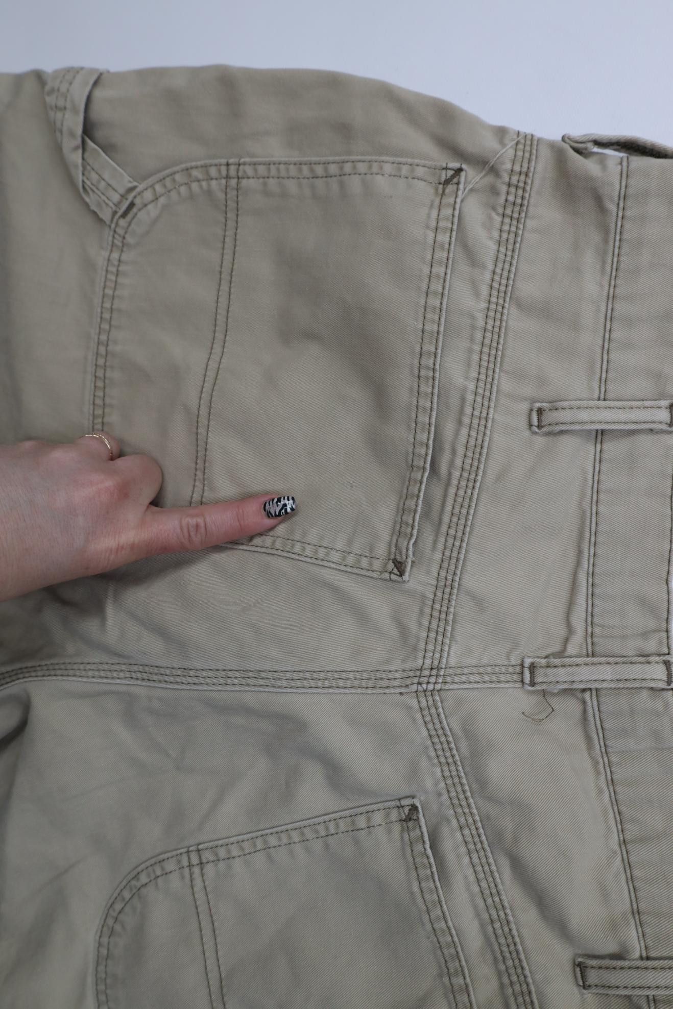 Polo Ralph Lauren Vintage 90s Ralph Lauren Baggy Carpenter Shorts Beige Cotton Size US 34 / EU 50 - 15 Thumbnail