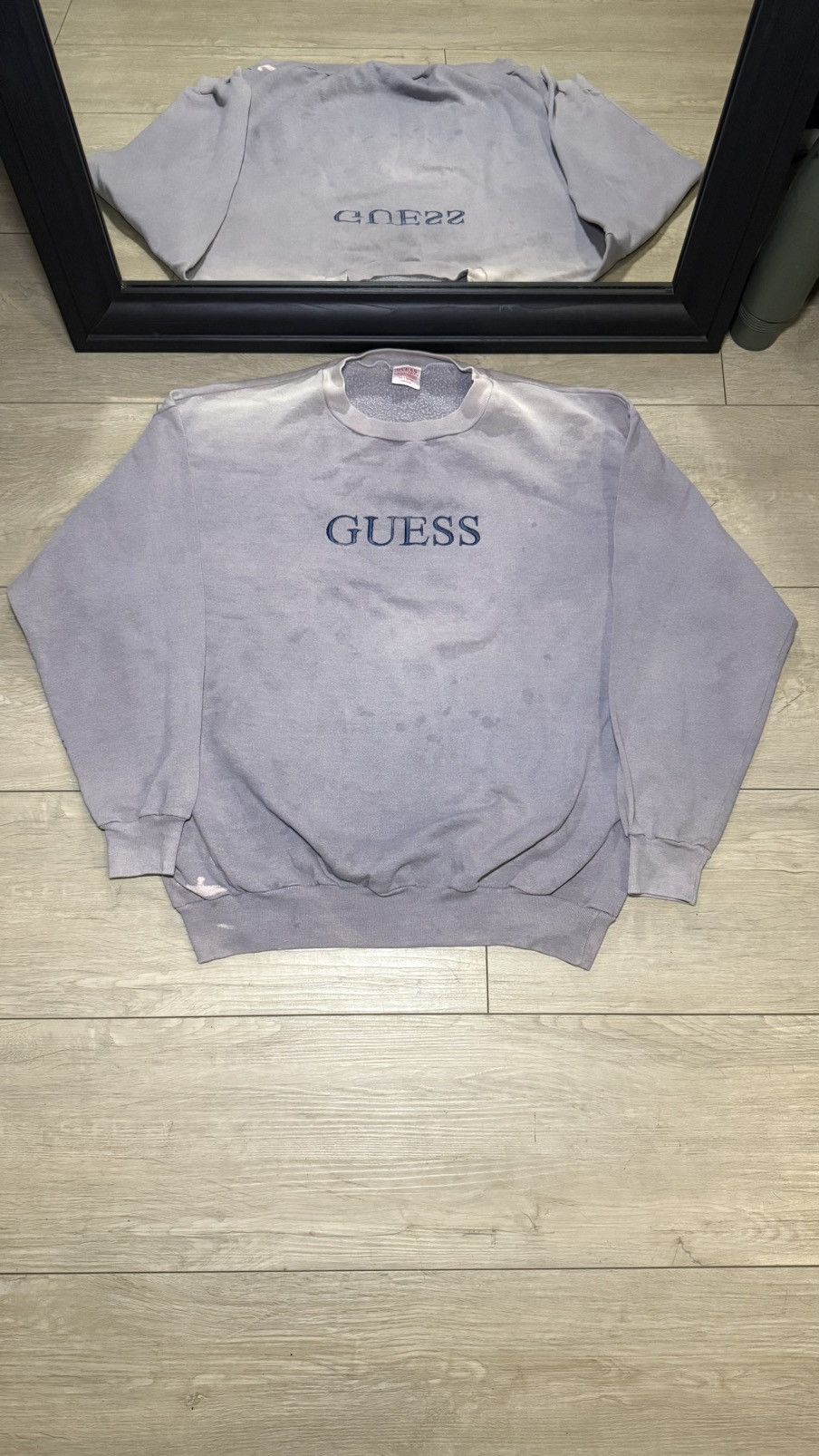 Guess Vintage 1990s Faded Guess SpellOut Embroidered Crewneck Size US M / EU 48-50 / 2 - 1 Thumbnail