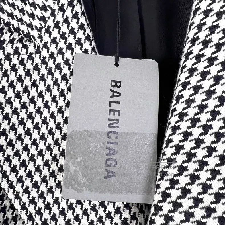 Balenciaga Balenciaga Black and White Checkered Hourglass Wool Blend Size XS / US 0-2 / IT 36-38 - 6 Thumbnail