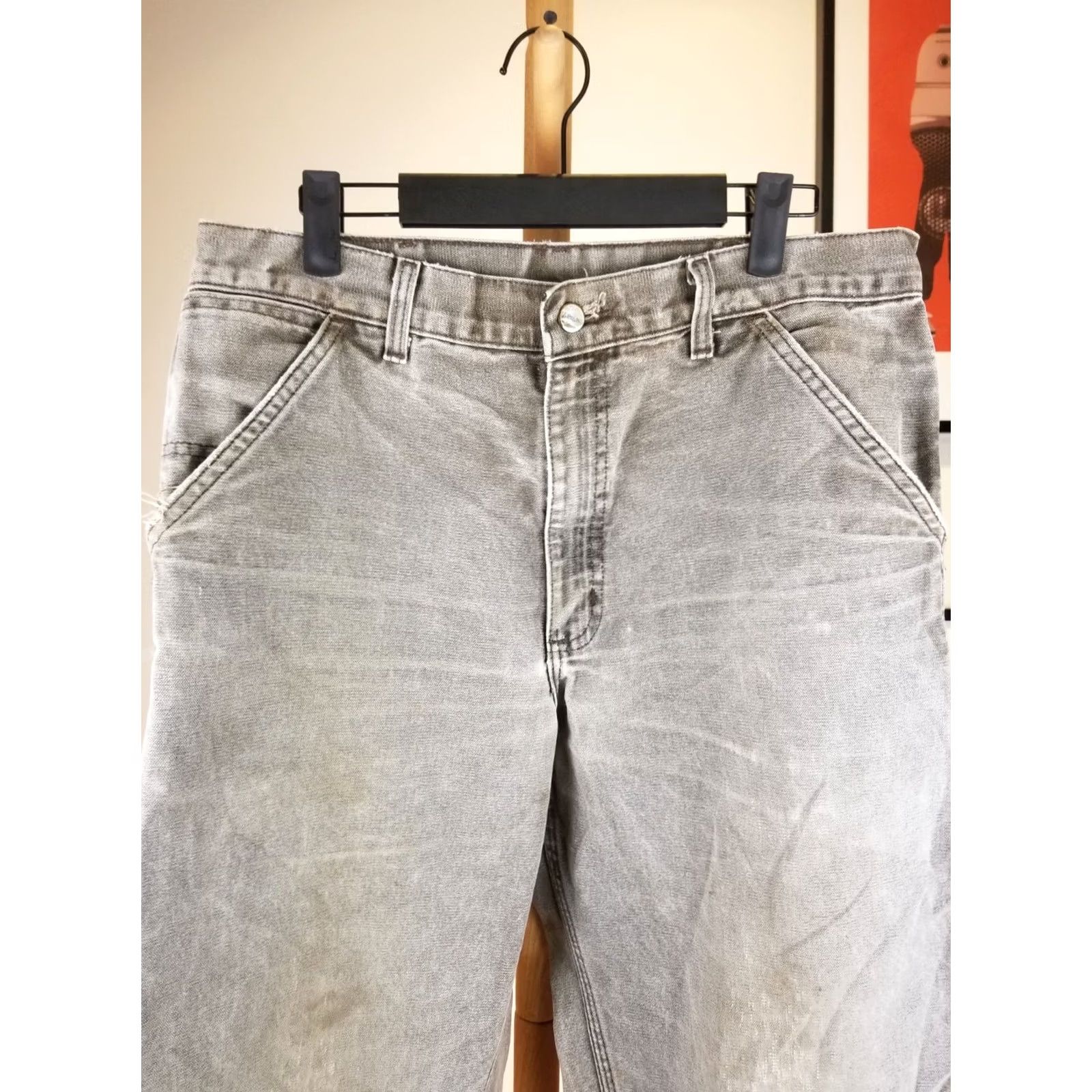 Carhartt VINTAGE Carhartt DUCK WORK Carpenter PANTS SZ 34X32 Brown 90s Distressed Canvas Mens Pants Size US 34 / EU 50 - 2 Thumbnail