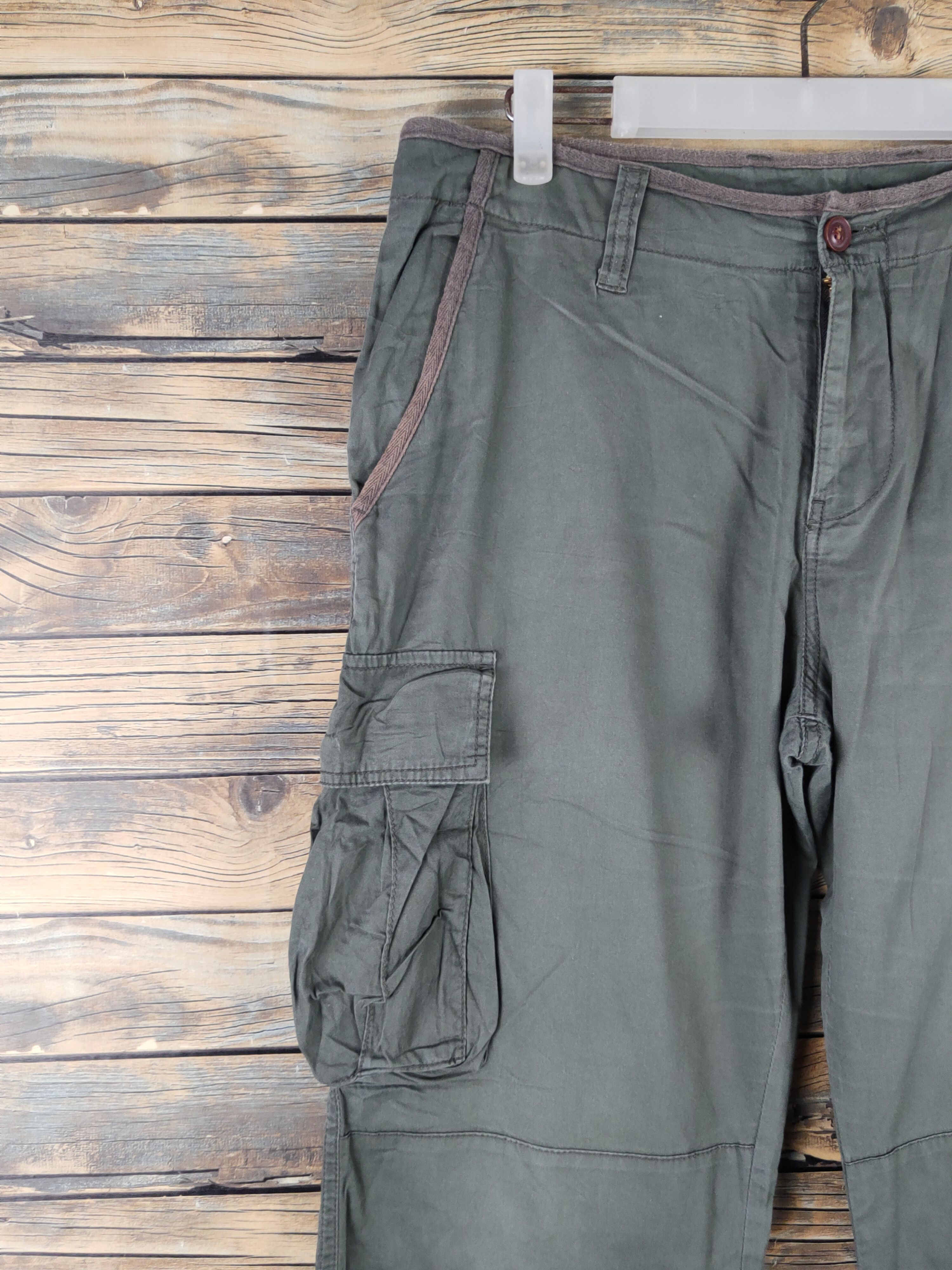 Japanese Brand DL TKMixpice Green Multipocket Tactical Cargo Pants #1132 Size US 34 / EU 50 - 3 Thumbnail