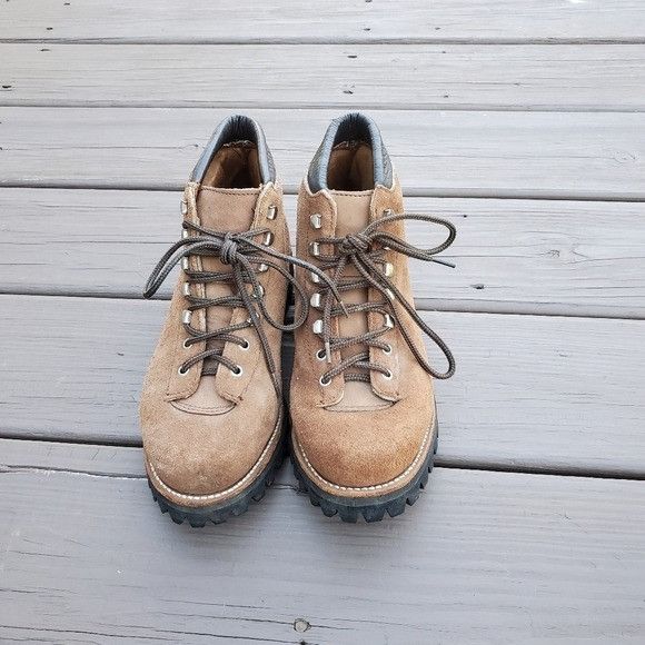 Vintage Vintage 90s y2k Brown Roughout Suede Leather Hiking Boots Size US 7.5 / IT 37.5 - 2 Thumbnail