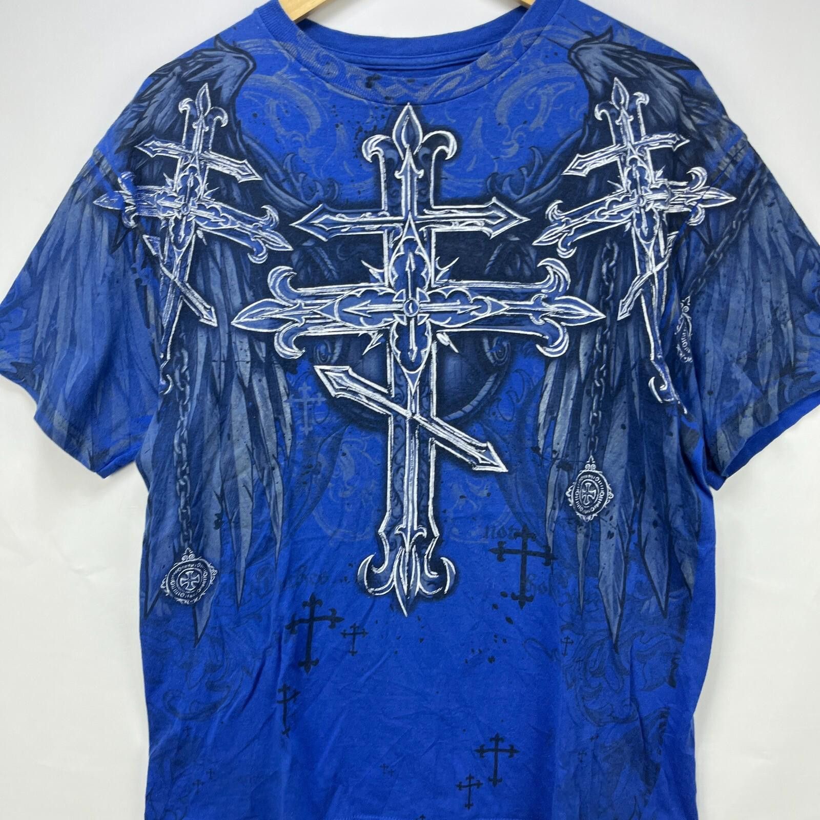 NFL Vintage Y2K MMA Elite Cross Goth Punk T-Shirt Large Size US L / EU 52-54 / 3 - 2 Thumbnail