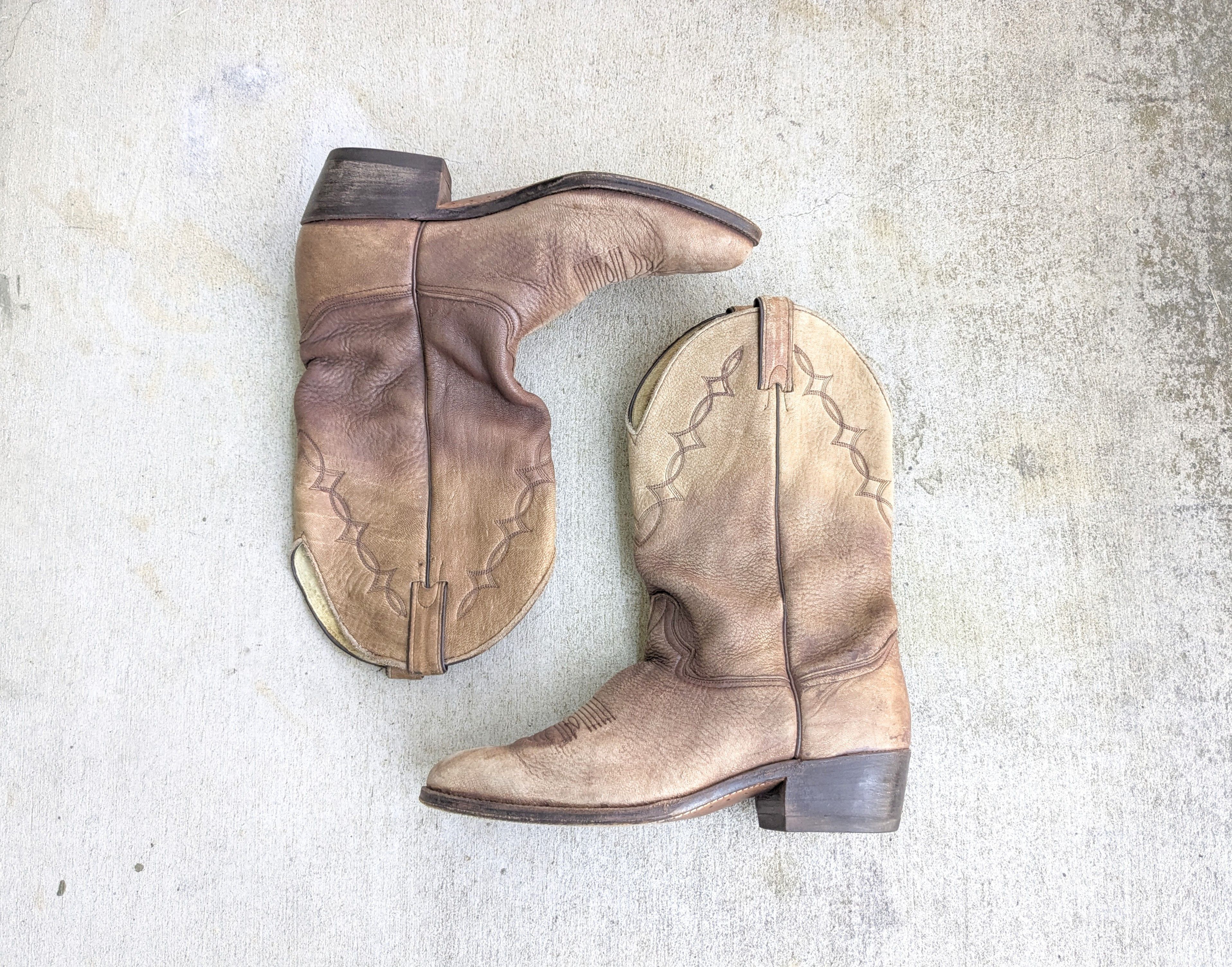Genuine Leather × Vintage Abilene Cowboy Boots Brown Suede 11.5 D Americana Size US 11.5 / EU 44-45 - 1 Thumbnail