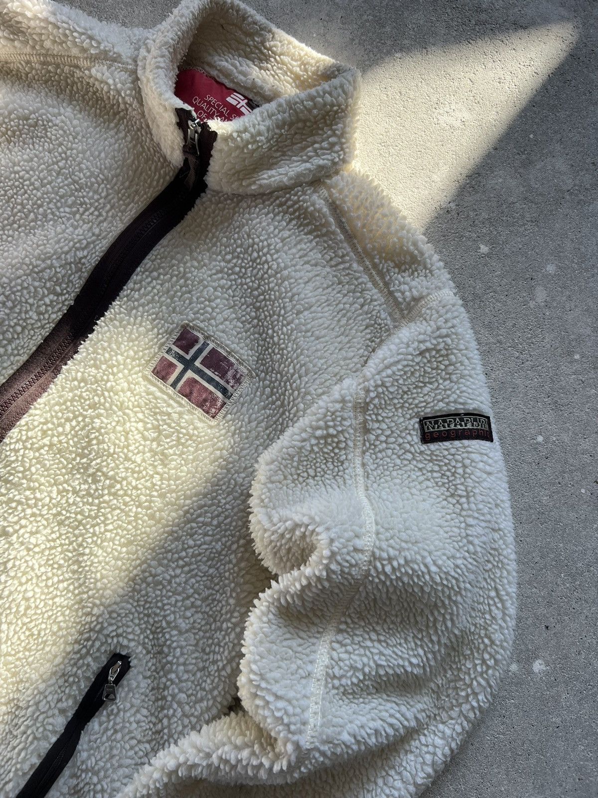 Napapijri × Vintage Vintage Napapijri Sherpa Jacket Size US L / EU 52-54 / 3 - 5 Thumbnail