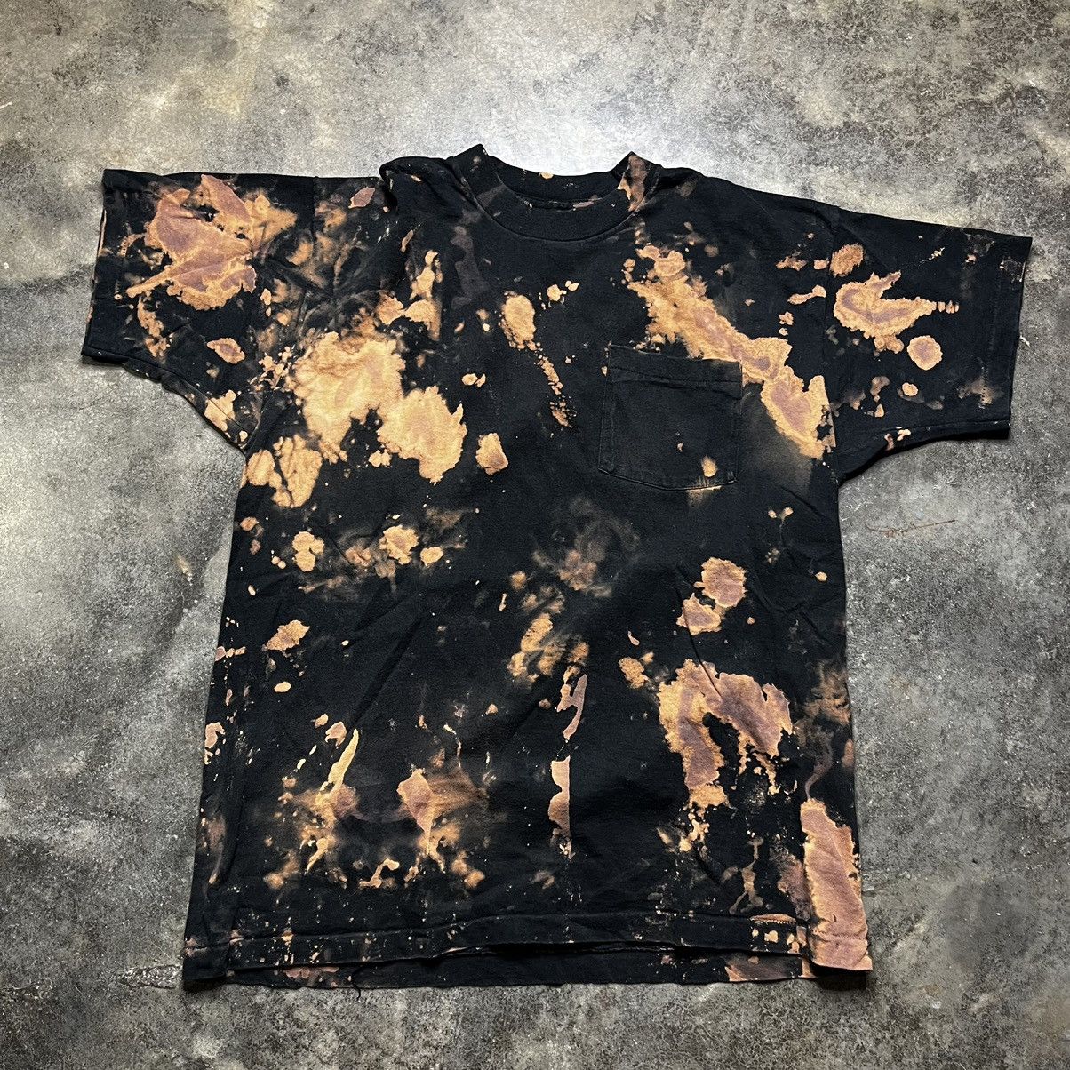Vintage vintage single stitch black bleached tshirt Size US XL / EU 56 / 4 - 1 Thumbnail