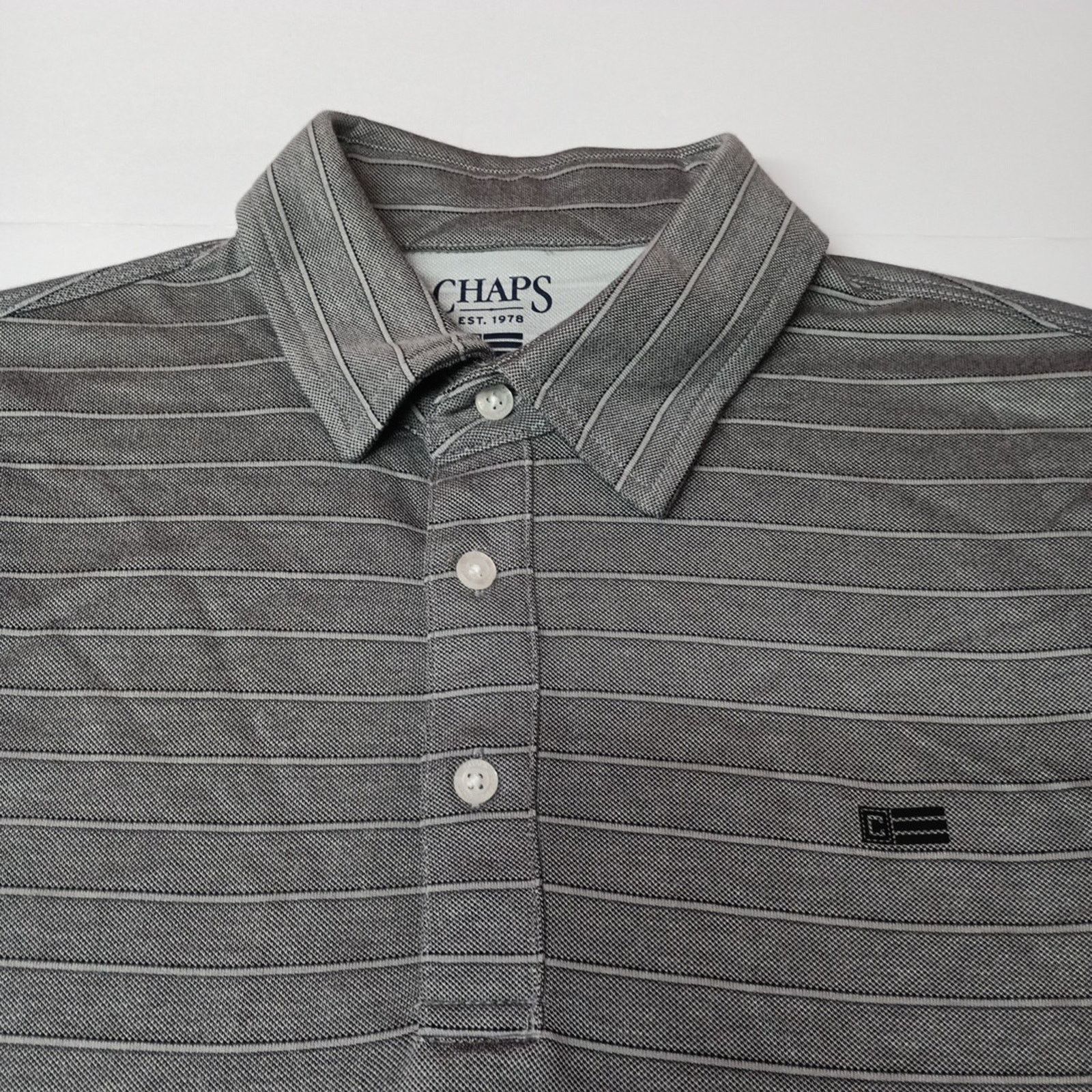 Chaps Chaps Milton Polo Shirt Men's M Medium Gray Seacoast Wash Size US M / EU 48-50 / 2 - 2 Thumbnail