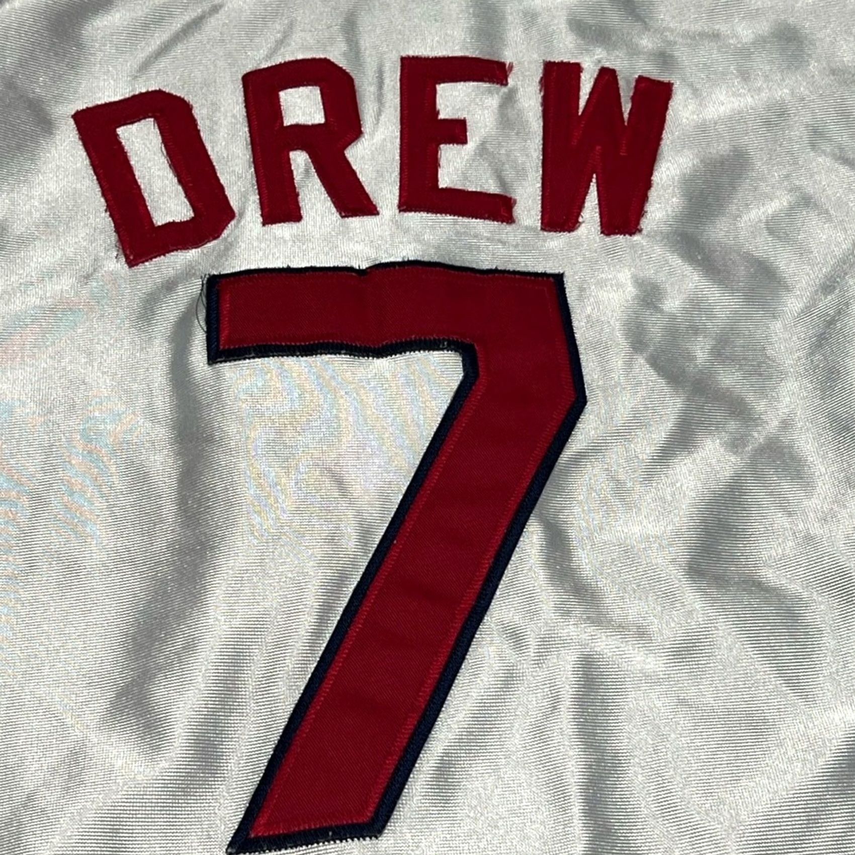 Drew J.D. Drew St Louis Cardinals Majestic T-Shirt White Red Button Front Jersey Rare Large Mens L Size US L / EU 52-54 / 3 - 8 Thumbnail