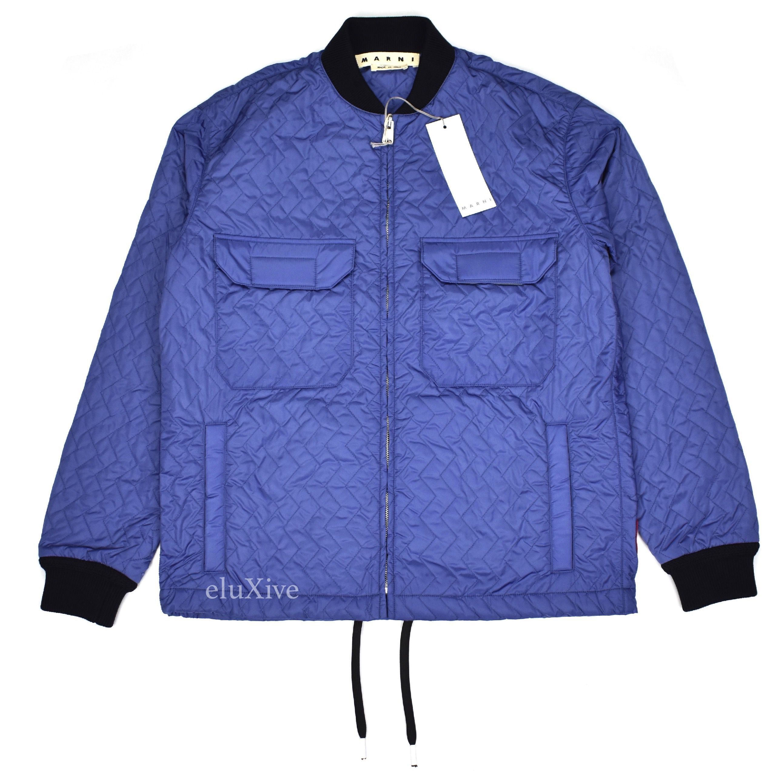 Marni Marni Moving Blanket Quilted Bomber Jacket Blue NWT Size US S / EU 44-46 / 1 - 1 Preview