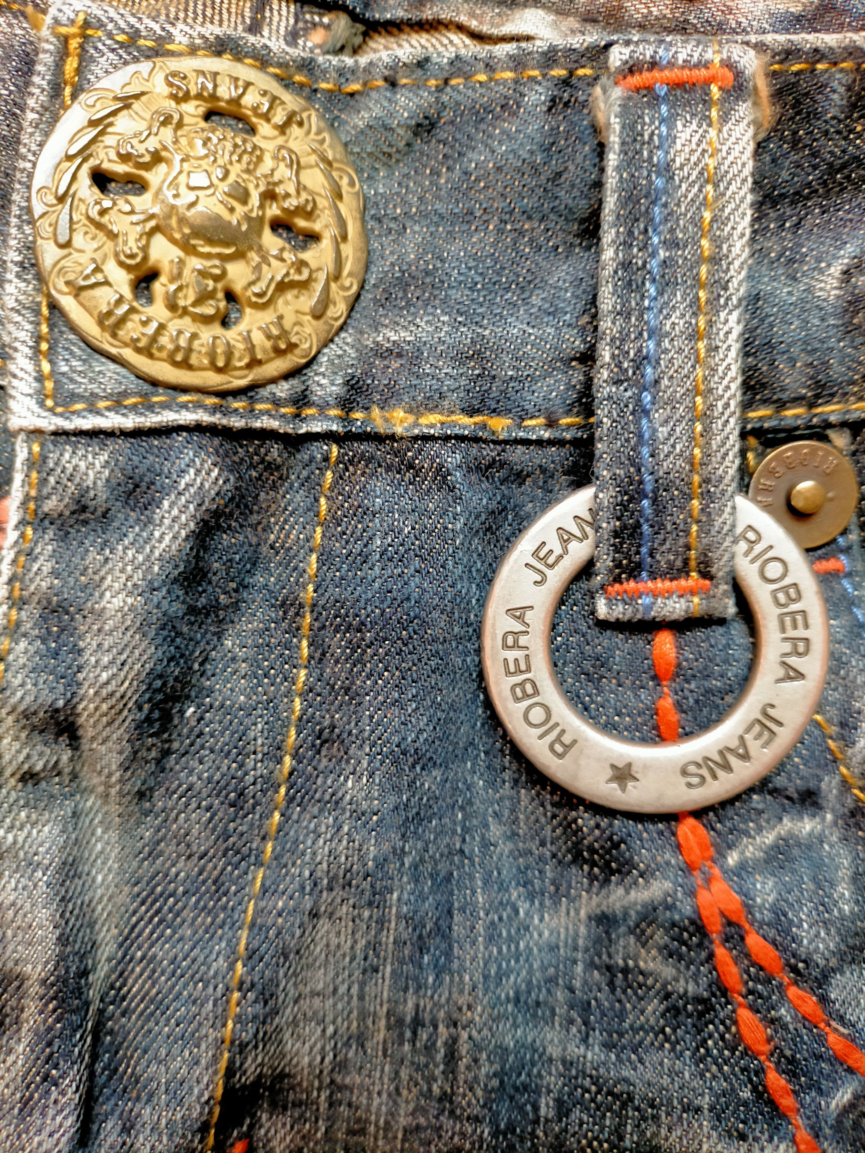 Hysteric Glamour Riobera Jeans Embroidered Rare Design Denim Pants Size US 33 - 21 Thumbnail