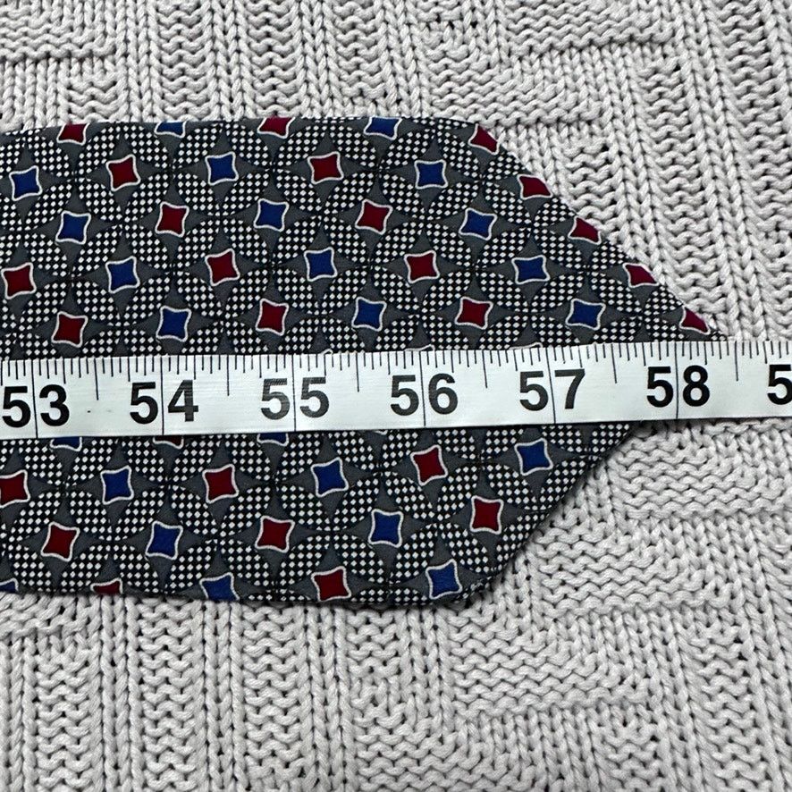 Vintage Vintage 1980s Swing red and blue geometric print silk tie Size ONE SIZE - 5 Thumbnail