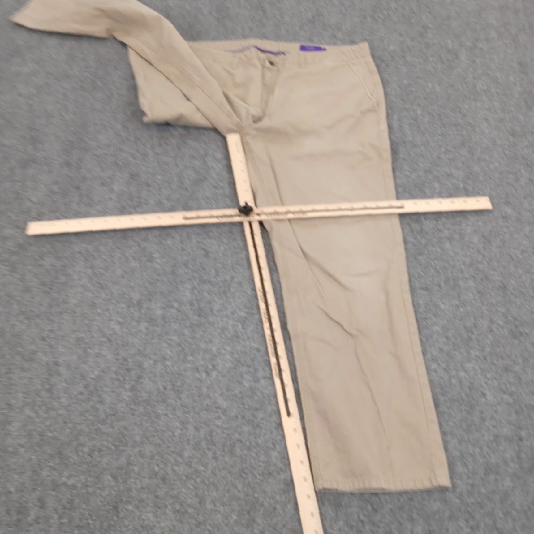 Tallia Tallia Mens Beige Chino Straight Fit Pants 38x30 Flat Front Casual Size US 38 / EU 54 - 2 Thumbnail