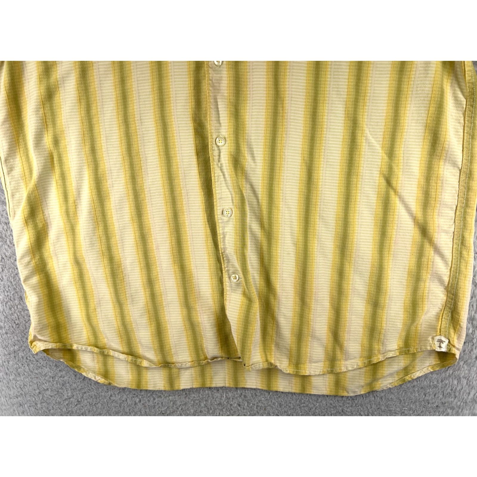 Tommy Bahama Tommy Bahama Shirt Men XL Yellow Green Stripe Silk Hawaiian Button-Up Short Sleeve Casual Beach Vacation Resort Aloha Size US XL / EU 56 / 4 - 5 Thumbnail