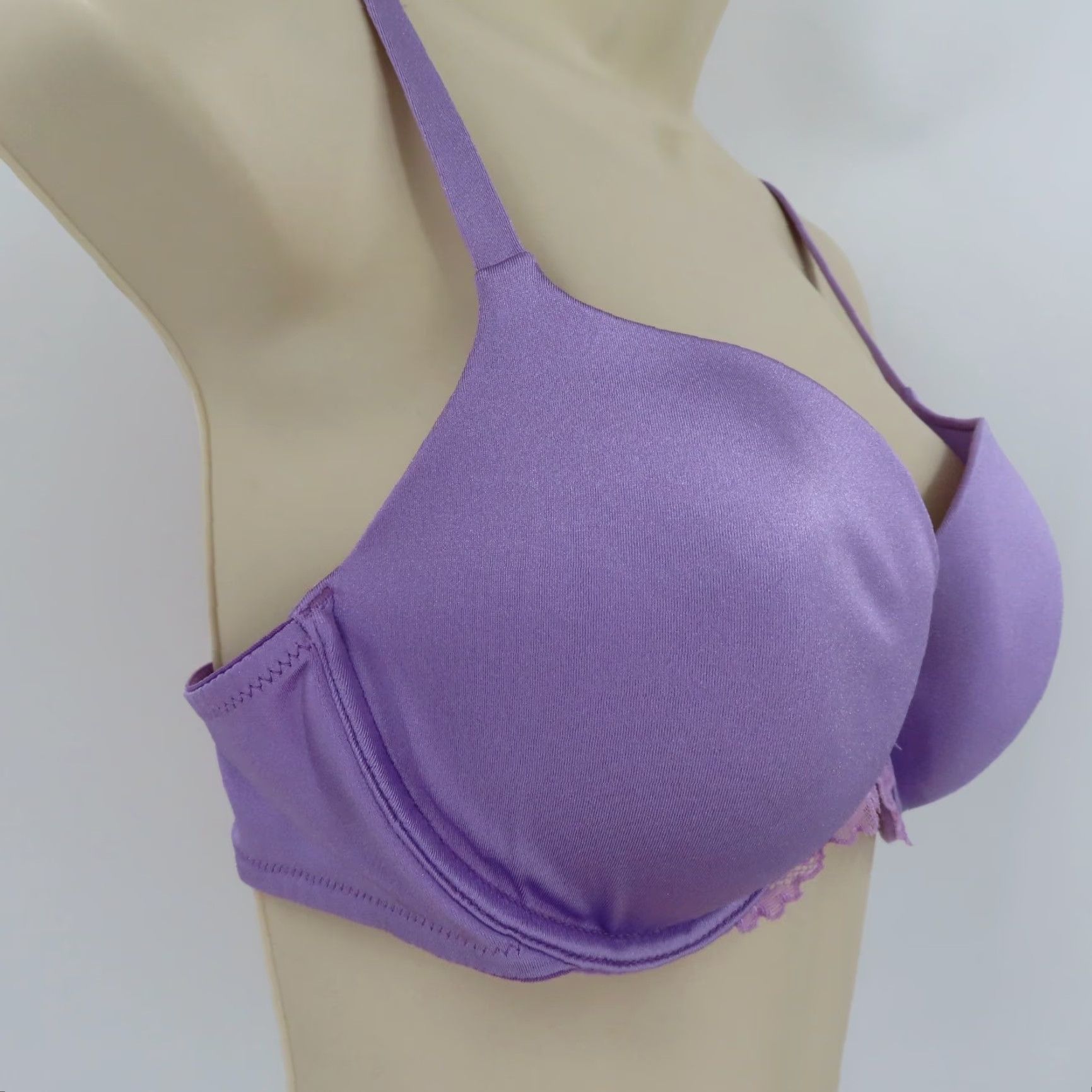 Victoria's Secret VINTAGE Victoria's Secret Angels Push Up Bra Solid Purple 36C Underwire Padded Opaque VTG Y2K Womens Bra Size ONE SIZE - 2 Thumbnail