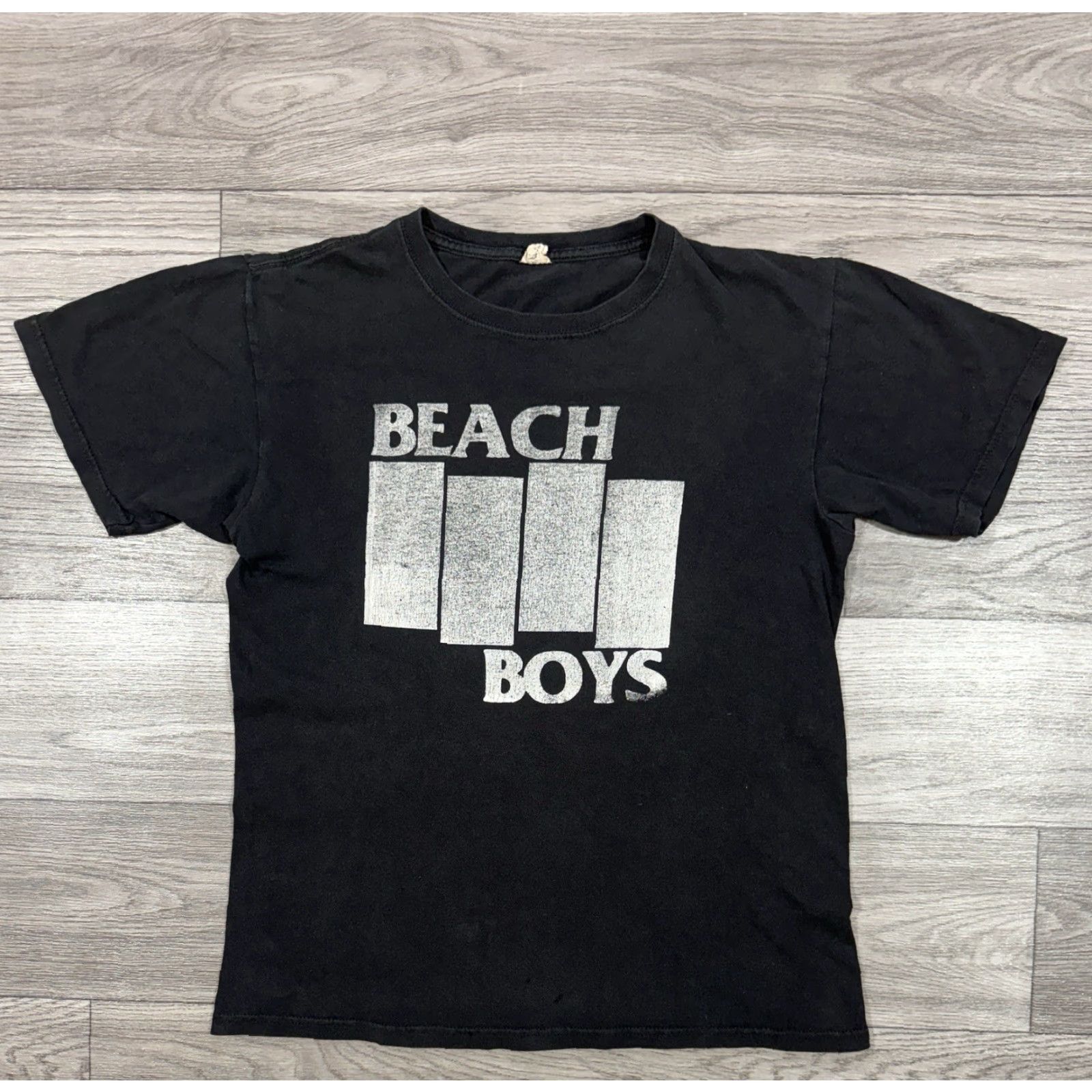 Anvil VINTAGE ANVIL Beach Boys Black Flag Logo T-Shirt M Black Mens Size US M / EU 48-50 / 2 - 4 Thumbnail