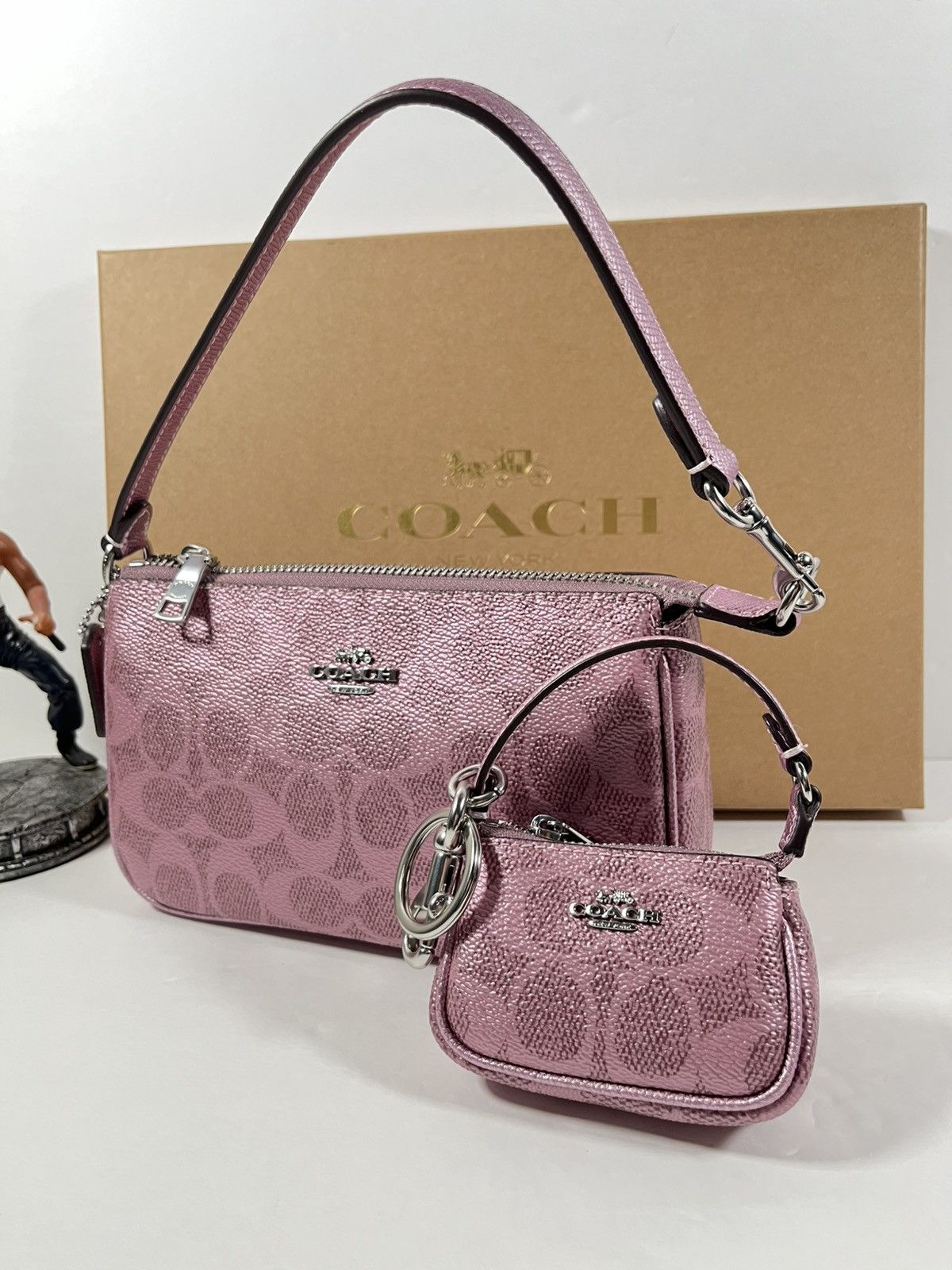 Coach NWT Coach Boxed Nolita 19 And Nolita Bag Charm Set Pink/Rose Size ONE SIZE - 3 Thumbnail