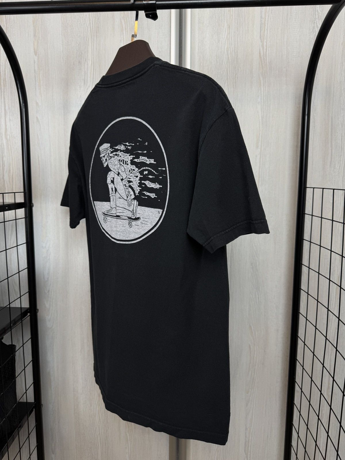 Vintage Sketchy Tank Skateboard Skull Pizza Back Skeleton knife tee Size US L / EU 52-54 / 3 - 9 Thumbnail