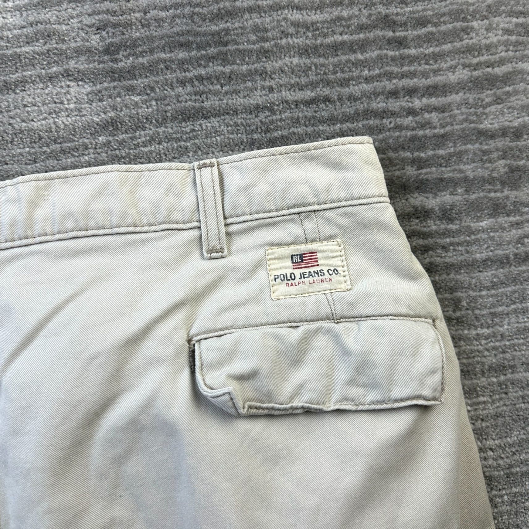 Ralph Lauren Ralph Lauren Polo Jeans Co Pants Mens 34x30 Cargo Wide Leg Tan Beige 5-Pocket Regular Inseam 30 Made by Polo Jeans Co Mens Cargo Pants Size US S / EU 44-46 / 1 - 5 Thumbnail