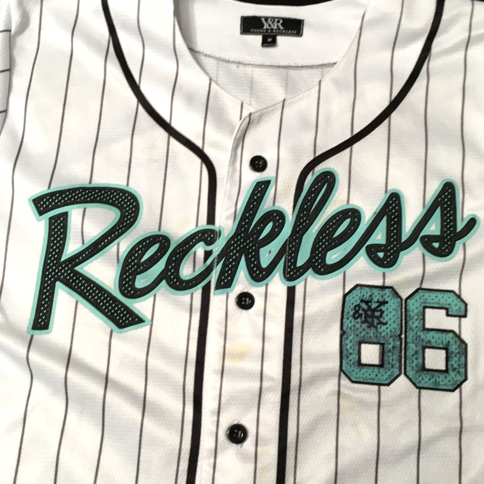 Vintage Y&R Heavy Hitters Jersey Pinstripe White size M Men Size US M / EU 48-50 / 2 - 7 Thumbnail