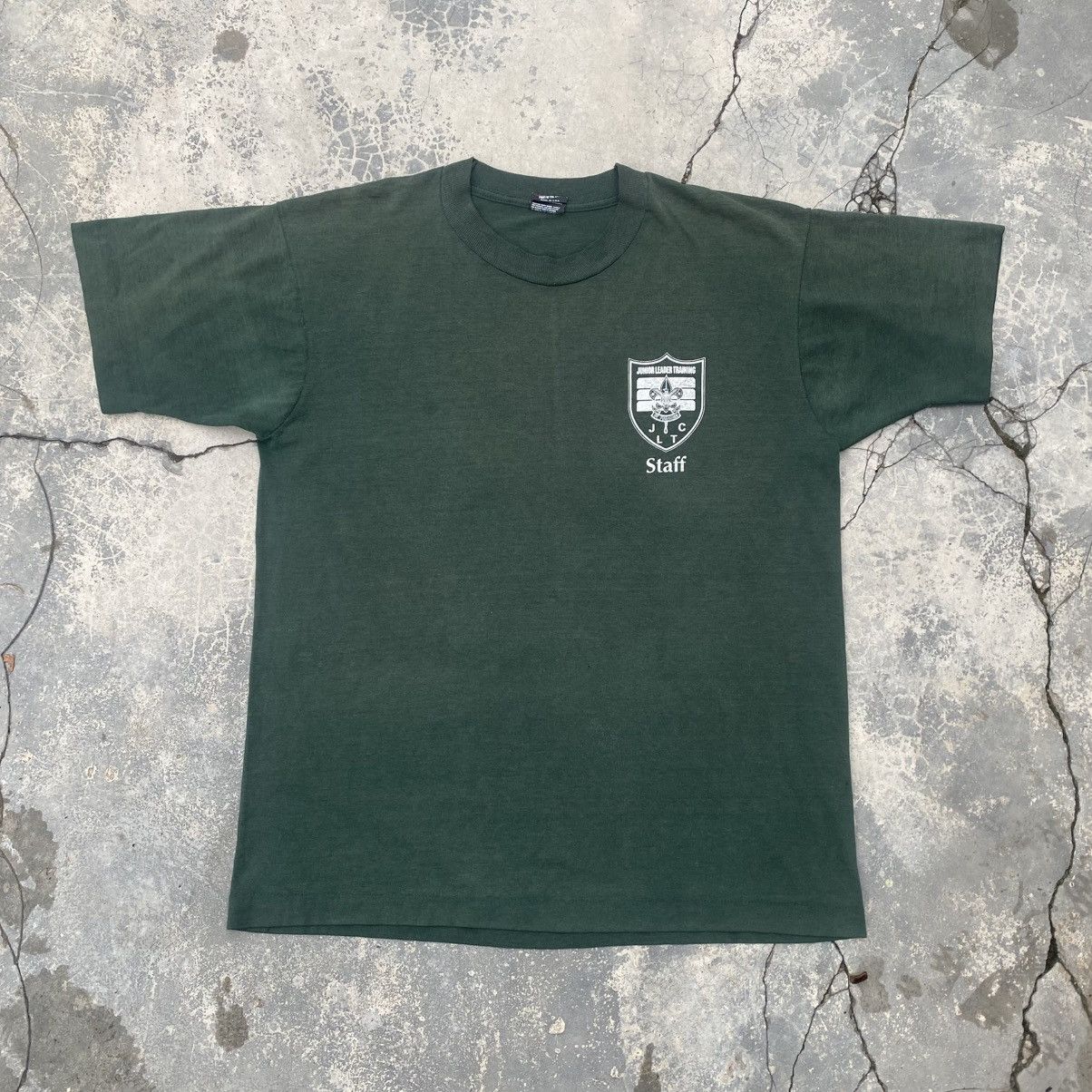 Vintage 1990s Faded Green JUNIOR LEADER TRAINING STAFF Size US L / EU 52-54 / 3 - 1 Thumbnail