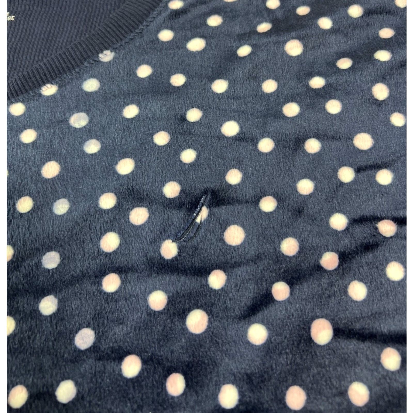 Nautica VINTAGE NWT Women Nautica Polka Dot Blue White Sleep Longsleeve Shirt Soft Fleece Small Size S / US 4 / IT 40 - 4 Thumbnail