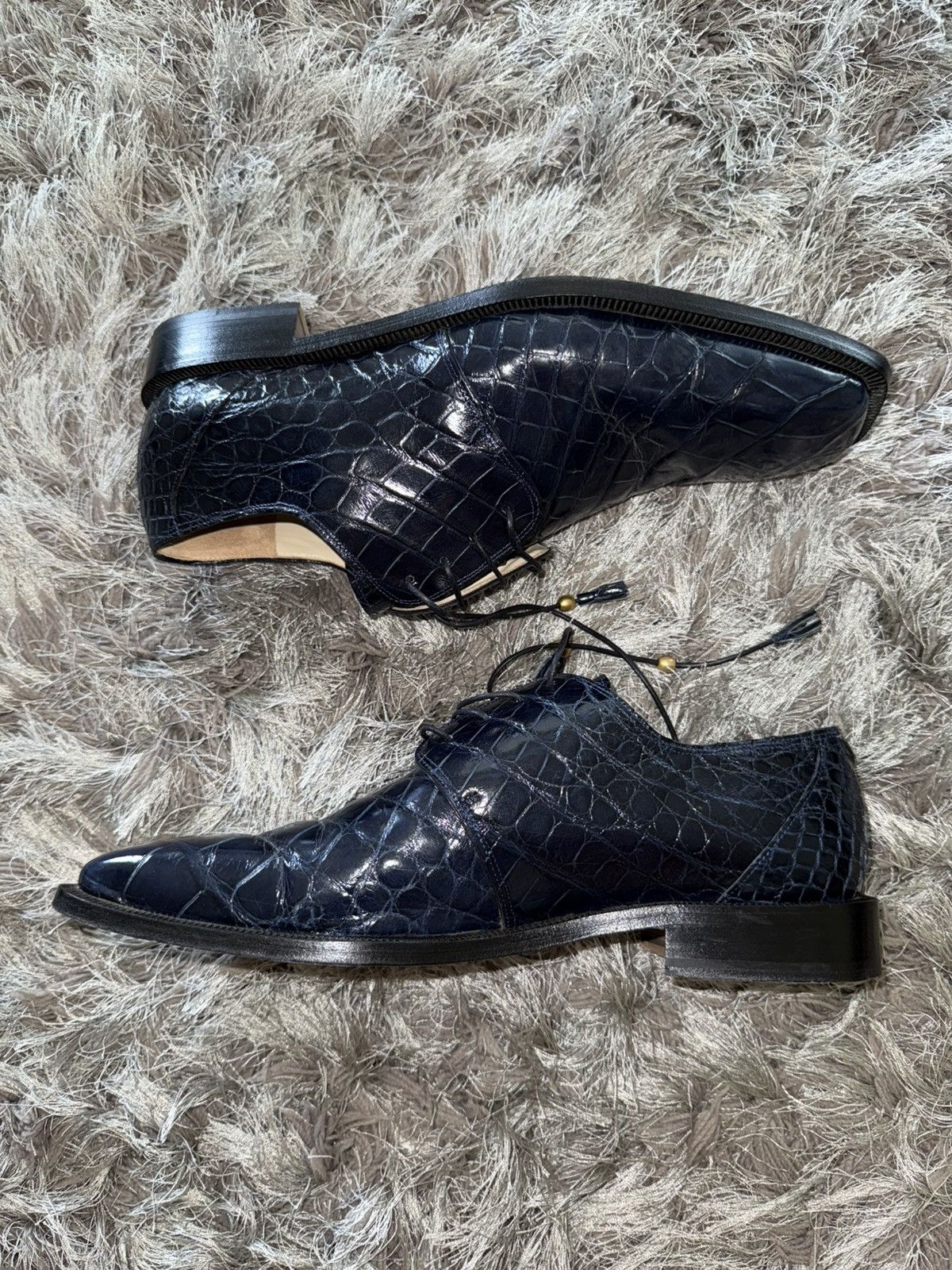 Mauri Mauri Men’s Crocodile Pattern Leather Oxford Dress Shoes Size US 11 / EU 44 - 2 Thumbnail