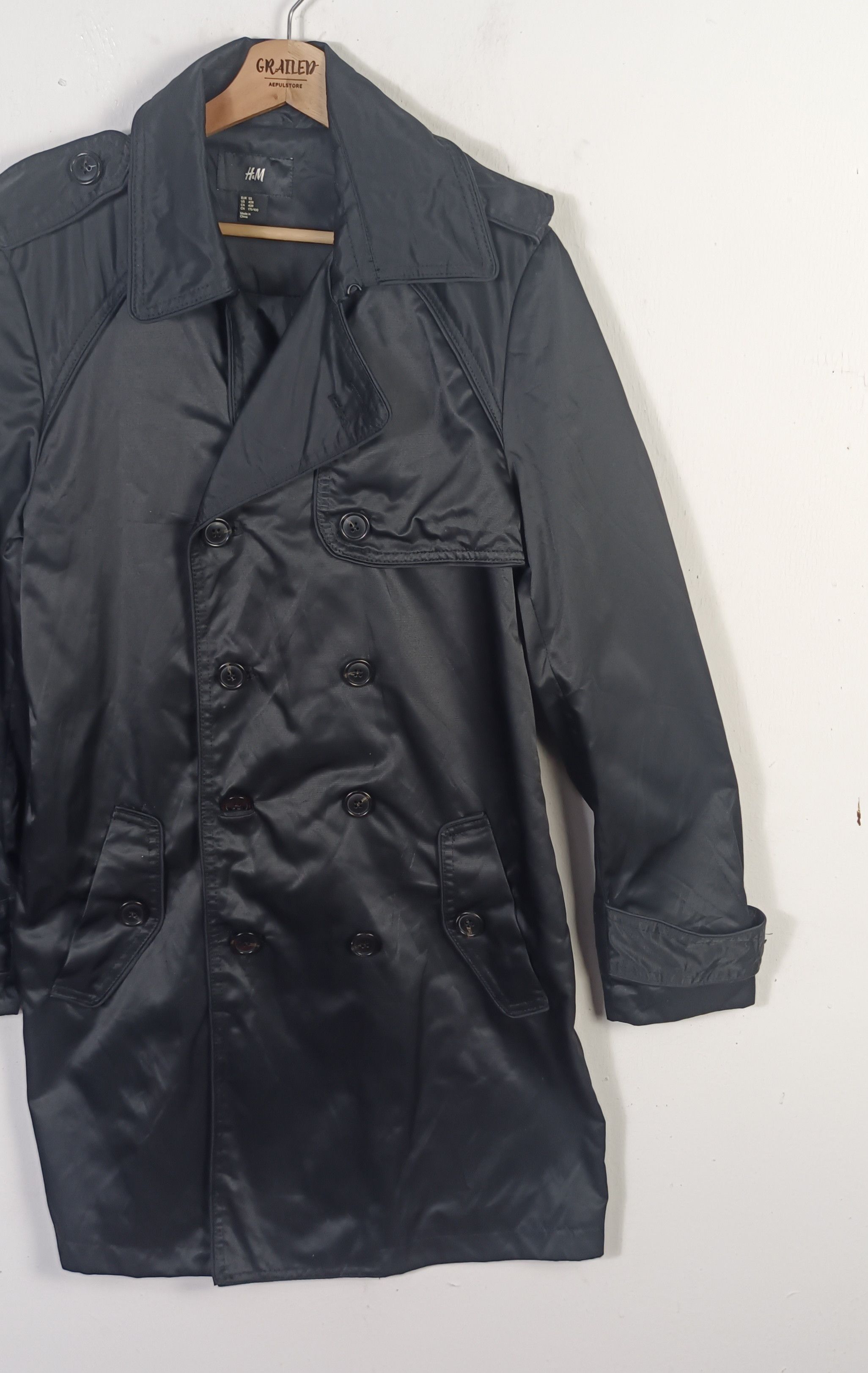 H&M × Japanese Brand H&M Double Breasted Black Trench Coat Size US M / EU 48-50 / 2 - 5 Thumbnail