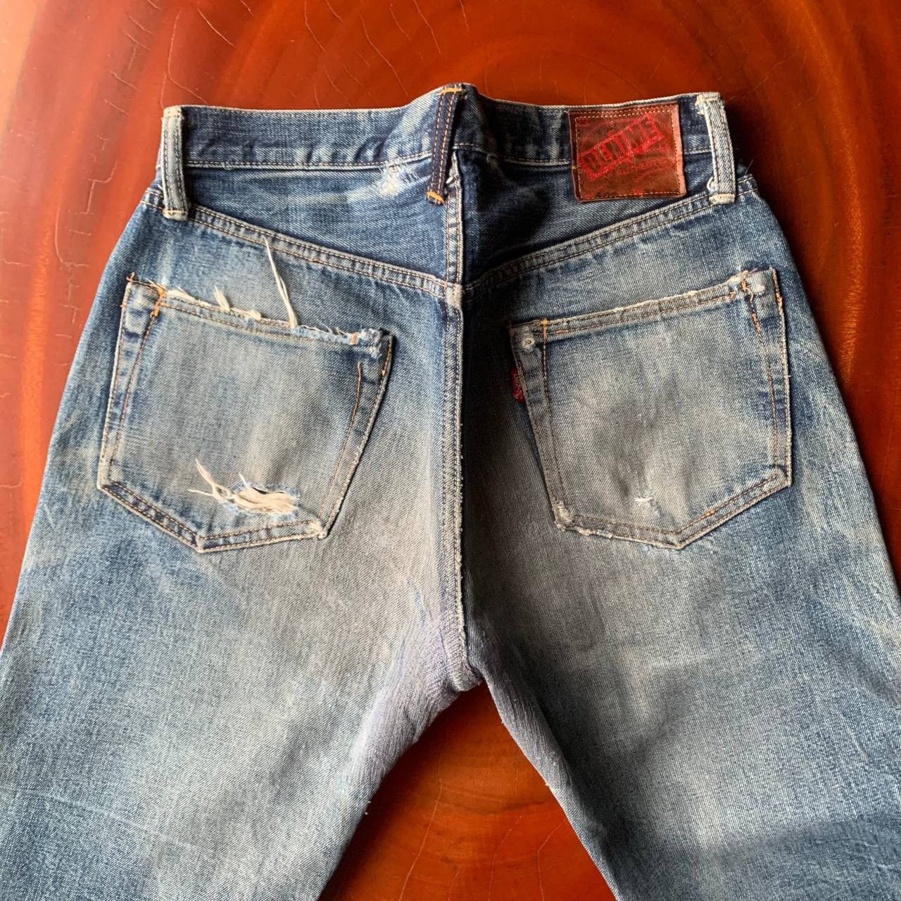 Denime Denime Japan Distressed Redline Selvedge Blue Denim Pants Size US 29 - 4 Thumbnail