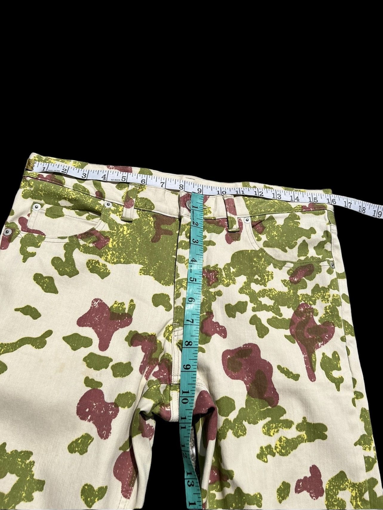 HOLLYWOOD RANCH MARKET Vintage HR Market Japan Psychedelic Camouflage Cropped Jeans Size US 30 / EU 46 - 3 Thumbnail