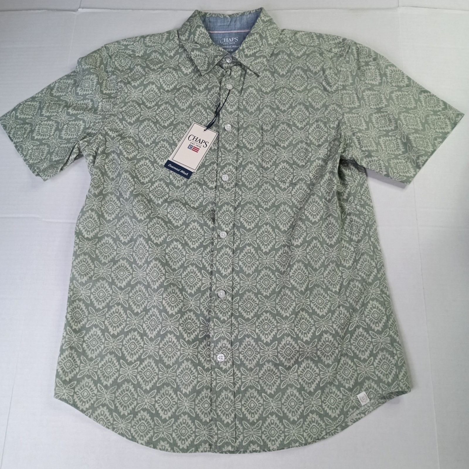 Chaps Chaps Seacoast Wash Chambray Woven Shirt Men's S Green Size US S / EU 44-46 / 1 - 1 Thumbnail