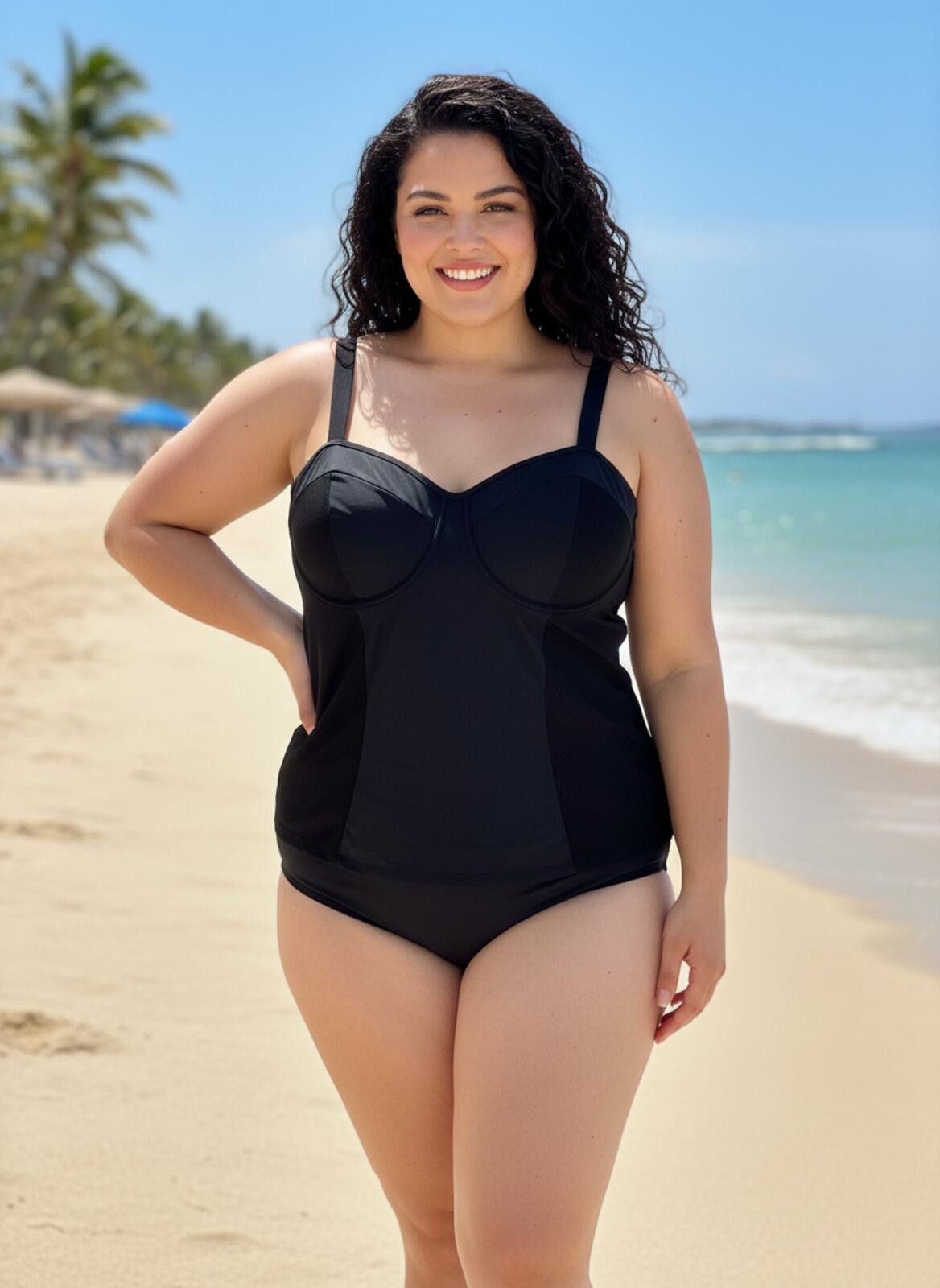 Other Paramour Black One-Piece Swimsuit Supportive Cups 3X Size ONE SIZE - 1 Thumbnail