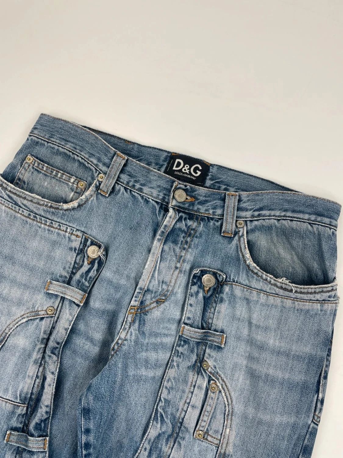 Dolce & Gabbana Dolce Gabbana 00’s Pockets Patchwork Jeans Pants Denim Size US 32 / EU 48 - 4 Thumbnail
