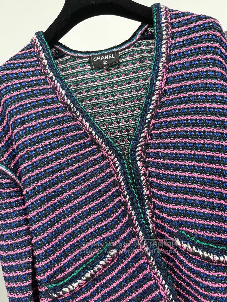 Chanel Chanel Purple braided cardigan coat Size XXS / US 00 / IT 34 - 3 Thumbnail