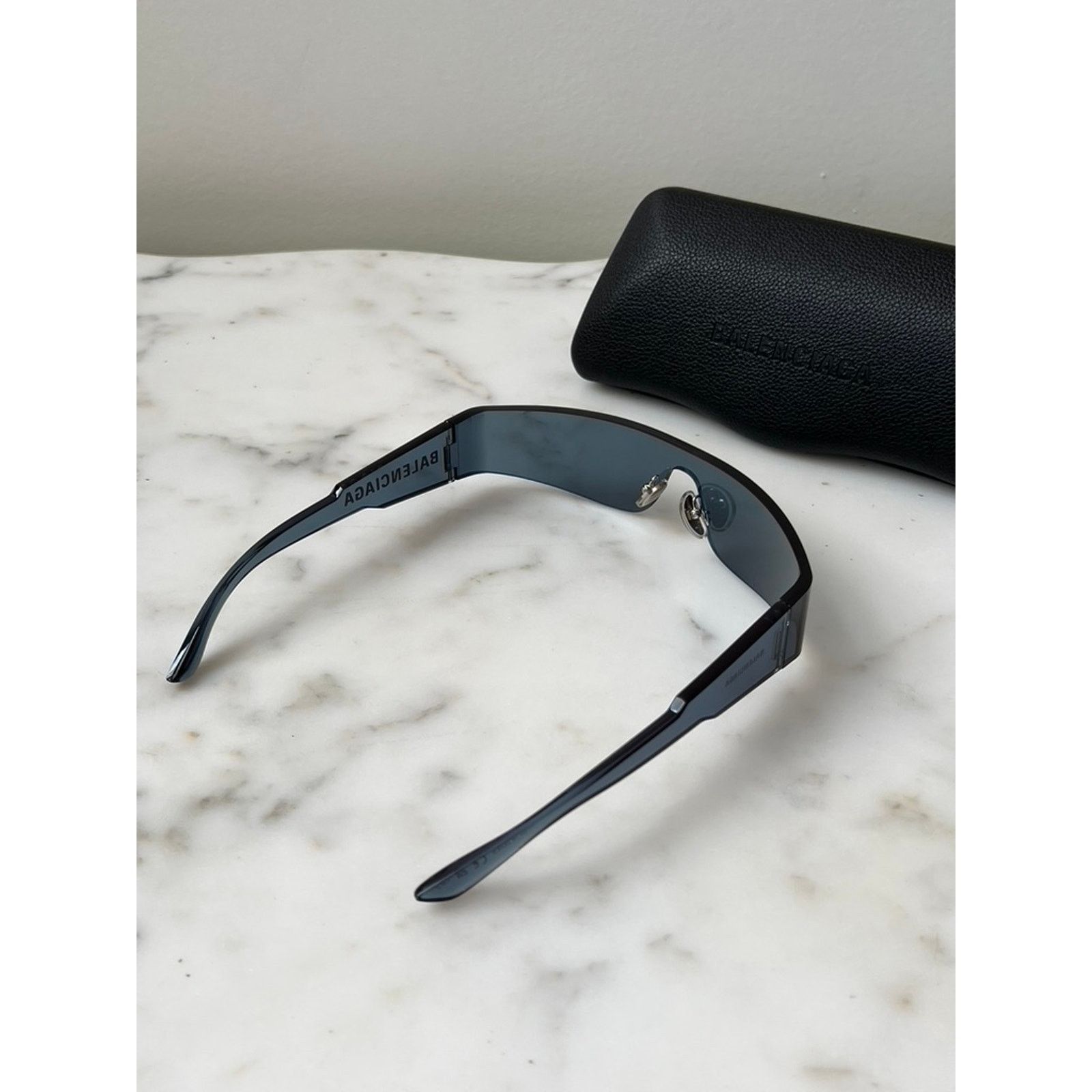 Balenciaga NEW Balenciaga BB0041S Blue Mirror Shield Sunglasses $575 Size ONE SIZE - 4 Thumbnail
