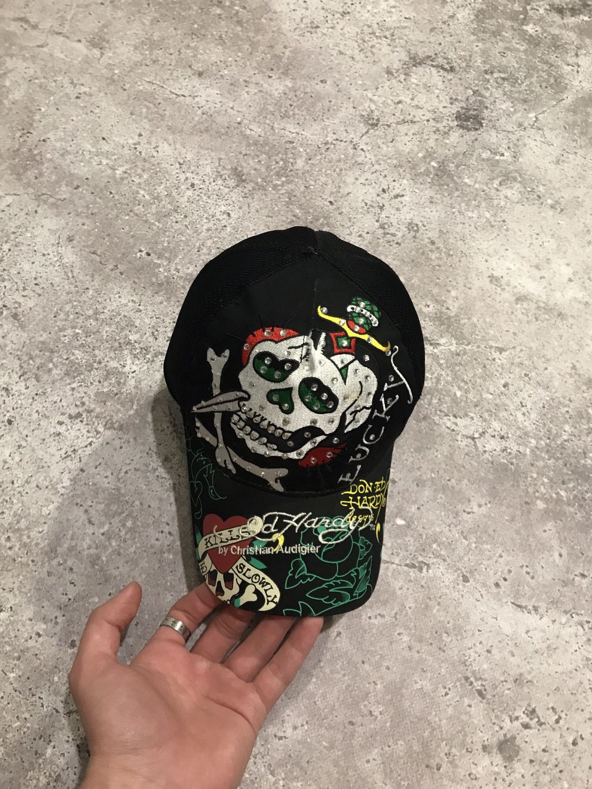 Ed Hardy × Vintage Vintage Y2K Cap Ed Hardy Embroiled Logo Black OS Size ONE SIZE - 2 Thumbnail