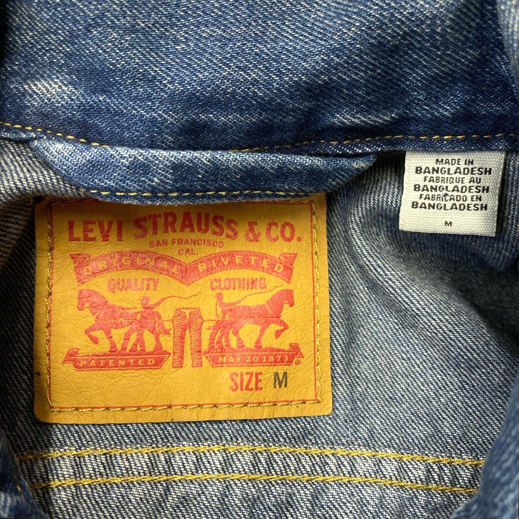 Levi's VINTAGE Levi's Sample Denim Stock Trucker Jacket M Levi's Trucker Blue Jacket Mens Medium Denim Collared Lined Jeans Jacket Size US M / EU 48-50 / 2 - 2 Thumbnail