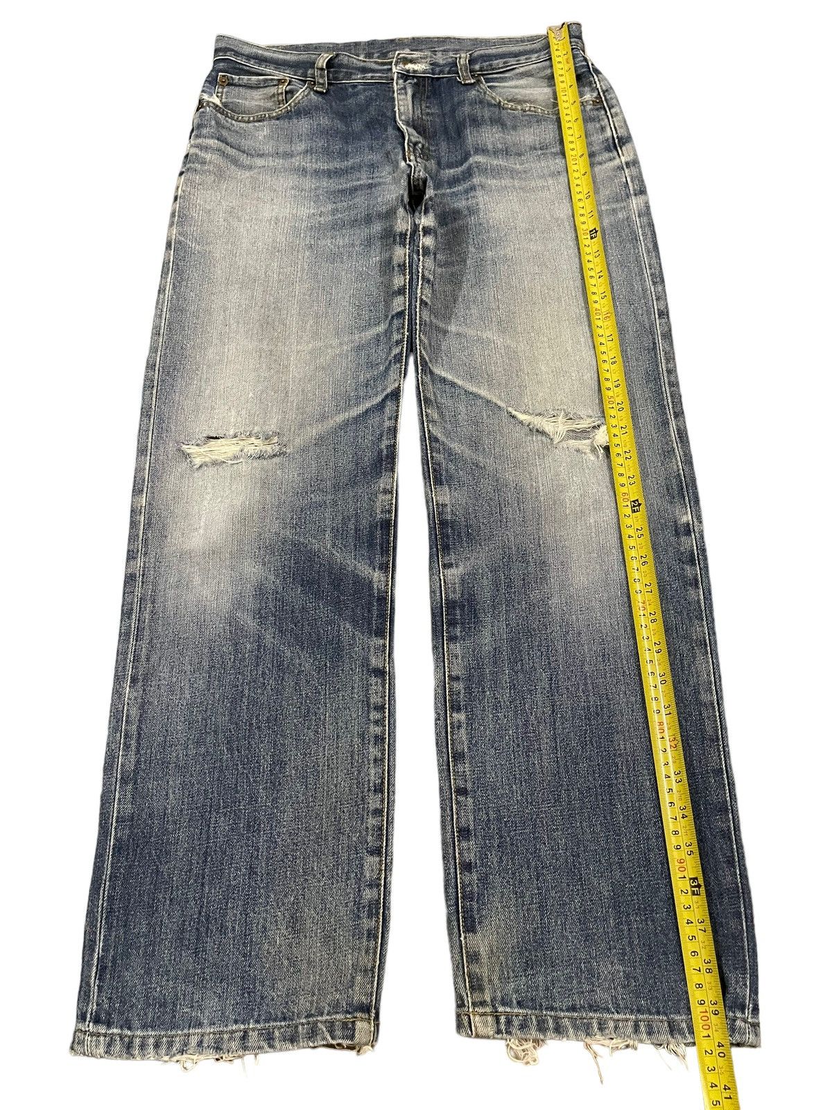Uniqlo Vintage Japanese Uniqlo Blend Wash Distress Baggy Jeans Size US 32 / EU 48 - 10 Thumbnail
