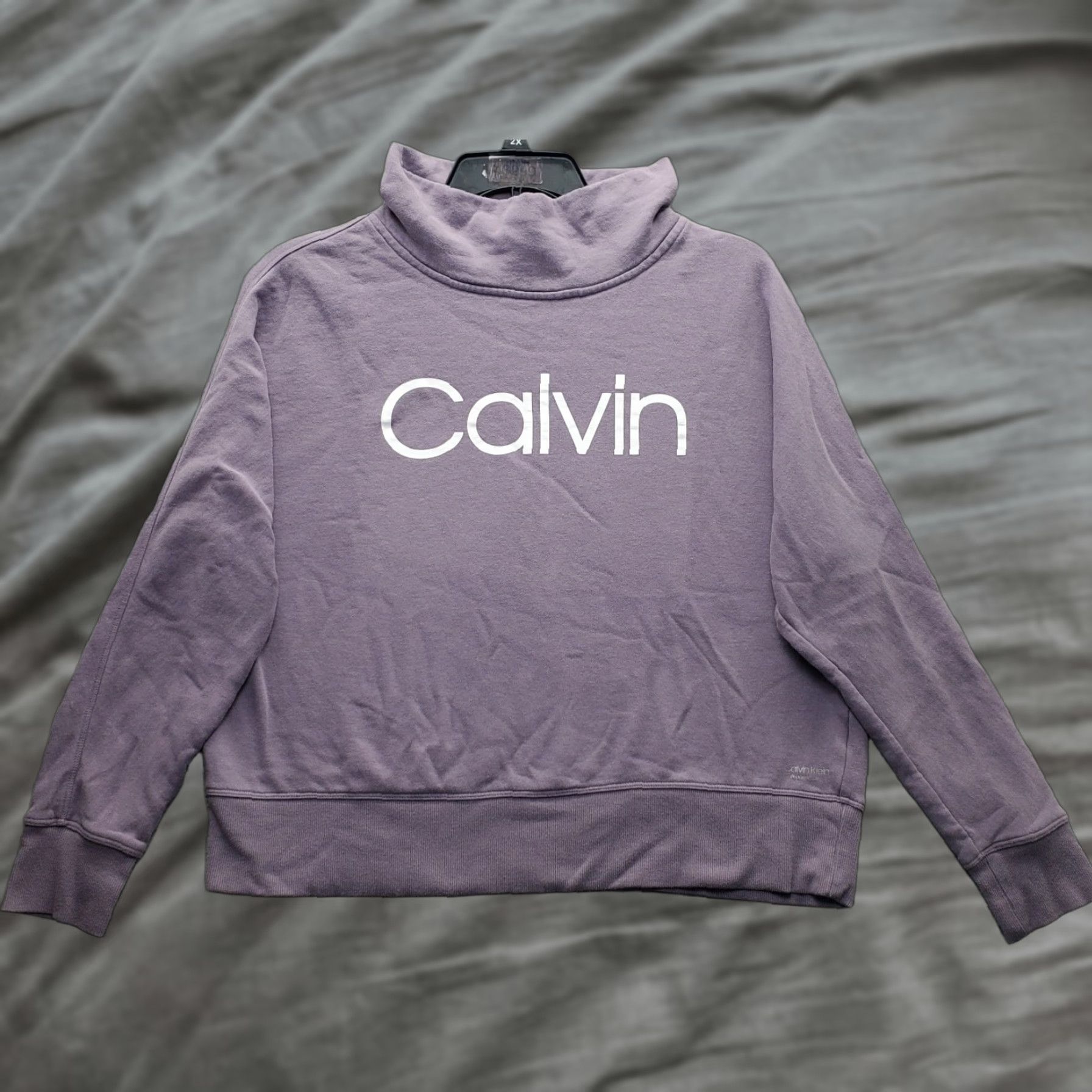 Calvin Klein Calvin Klein Womens Sweatshirt M Purple Fleece Lined Cowl Neck Pullover Long Sleeve Logo Casual Activewear Shirt Size M / US 6-8 / IT 42-44 - 1 Thumbnail