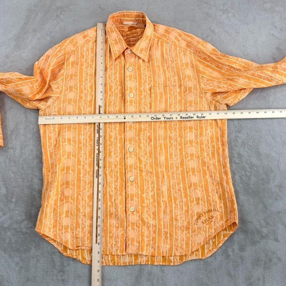 Tommy Bahama Tommy Bahama Relax Resort Shirt Orange Crabs Lobsters 100% Linen Men Large Size US L / EU 52-54 / 3 - 5 Thumbnail