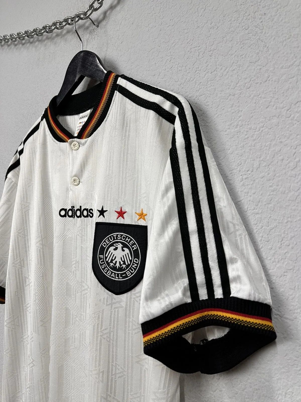 Adidas Wow😻Adidas Vintage Jersey Germany 90s Soccer Home T-Shirt Size US XL / EU 56 / 4 - 5 Thumbnail
