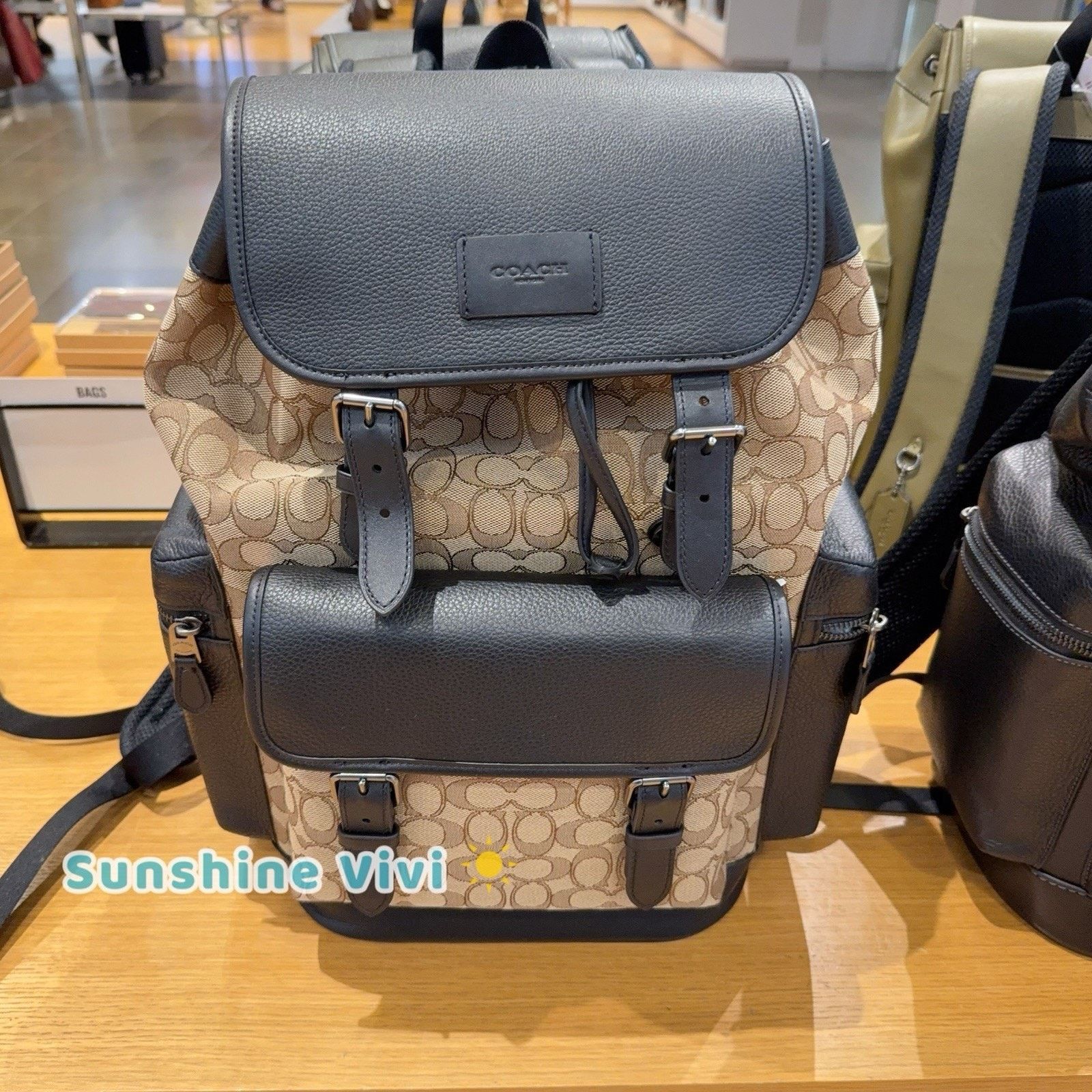 Coach NWT Coach Sprint Backpack Signature Gunmetal/Tan/Black CBM50 Size ONE SIZE - 1 Thumbnail