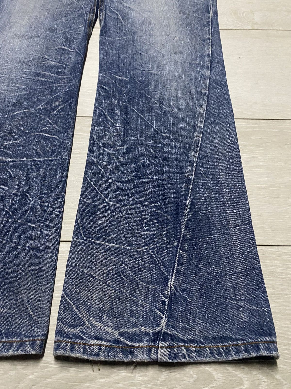 Tornado Mart 💥Flare💥Nylaus Distressed Denim Twist leg Pants Size US 32 / EU 48 - 8 Thumbnail