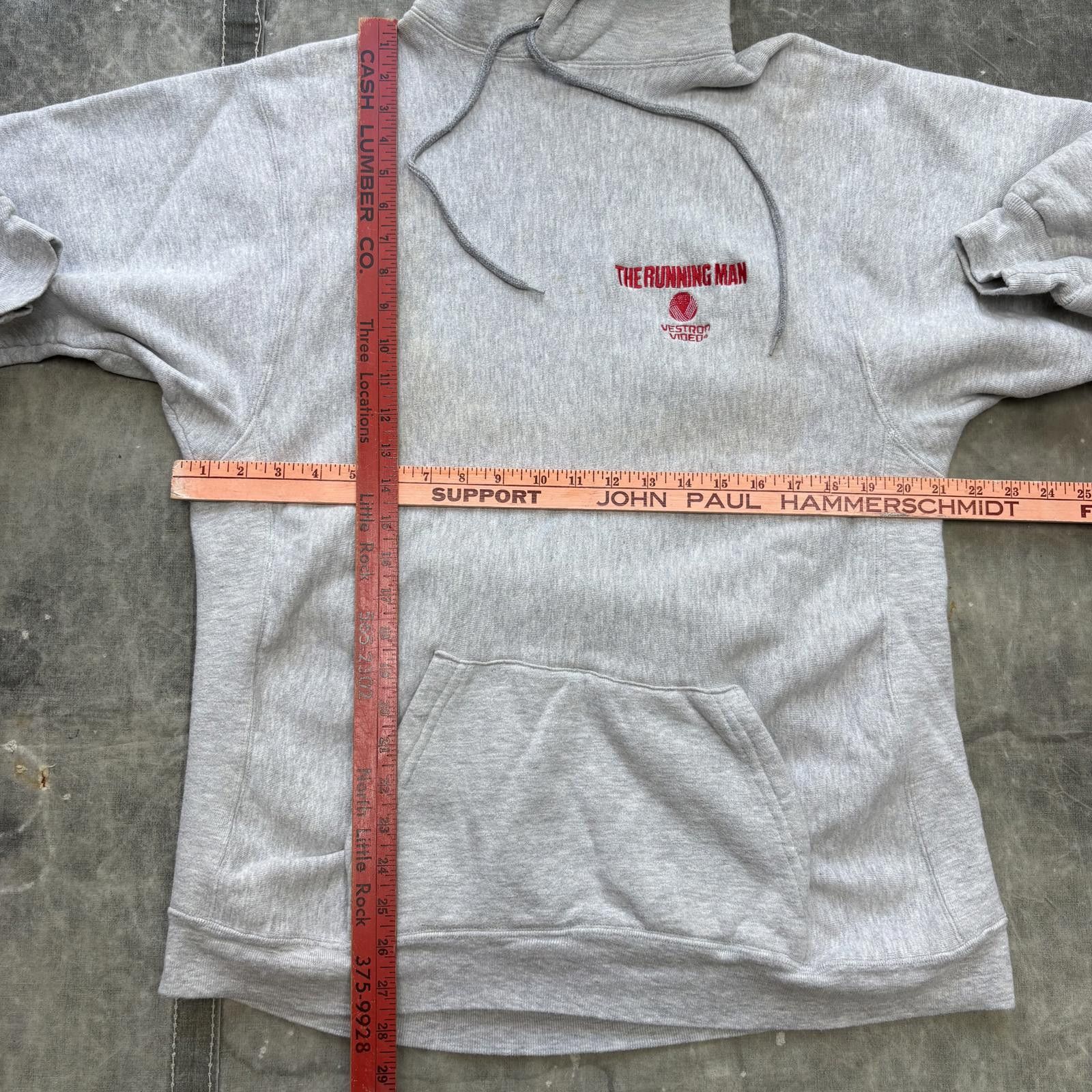 Vintage Vintage 80s The Running Man Arnold Schwarzenegger Hoodie Size US L / EU 52-54 / 3 - 5 Thumbnail