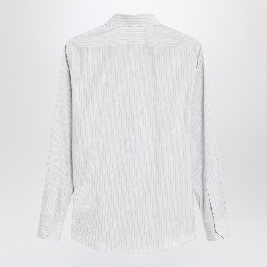 Celine o1d2blof0226 Cotton Striped Shirt in White Size US M / EU 48-50 / 2 - 2 Thumbnail