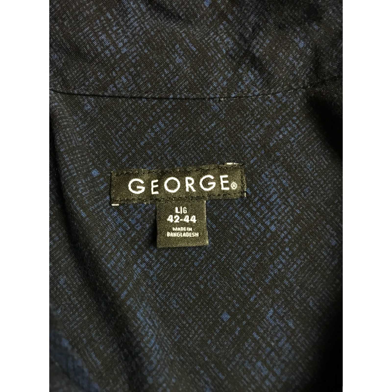 George George Shirt Men's Large Navy Blue Floral Button Up Hawaiian Top Size US L / EU 52-54 / 3 - 5 Thumbnail