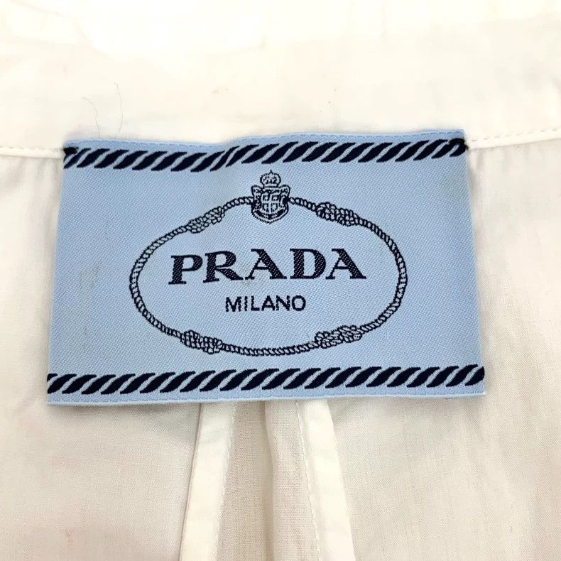 Prada Prada Color-blocked lace cotton lapel single-breasted slee Size S / US 4 / IT 40 - 5 Thumbnail