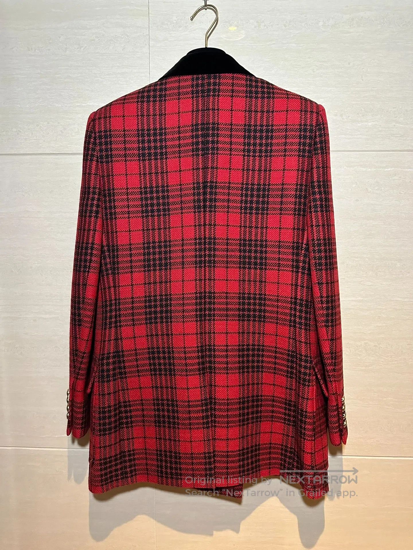 Saint Laurent Paris Saint Laurent Red Plaid Blazer. Size S / US 4 / IT 40 - 2 Thumbnail