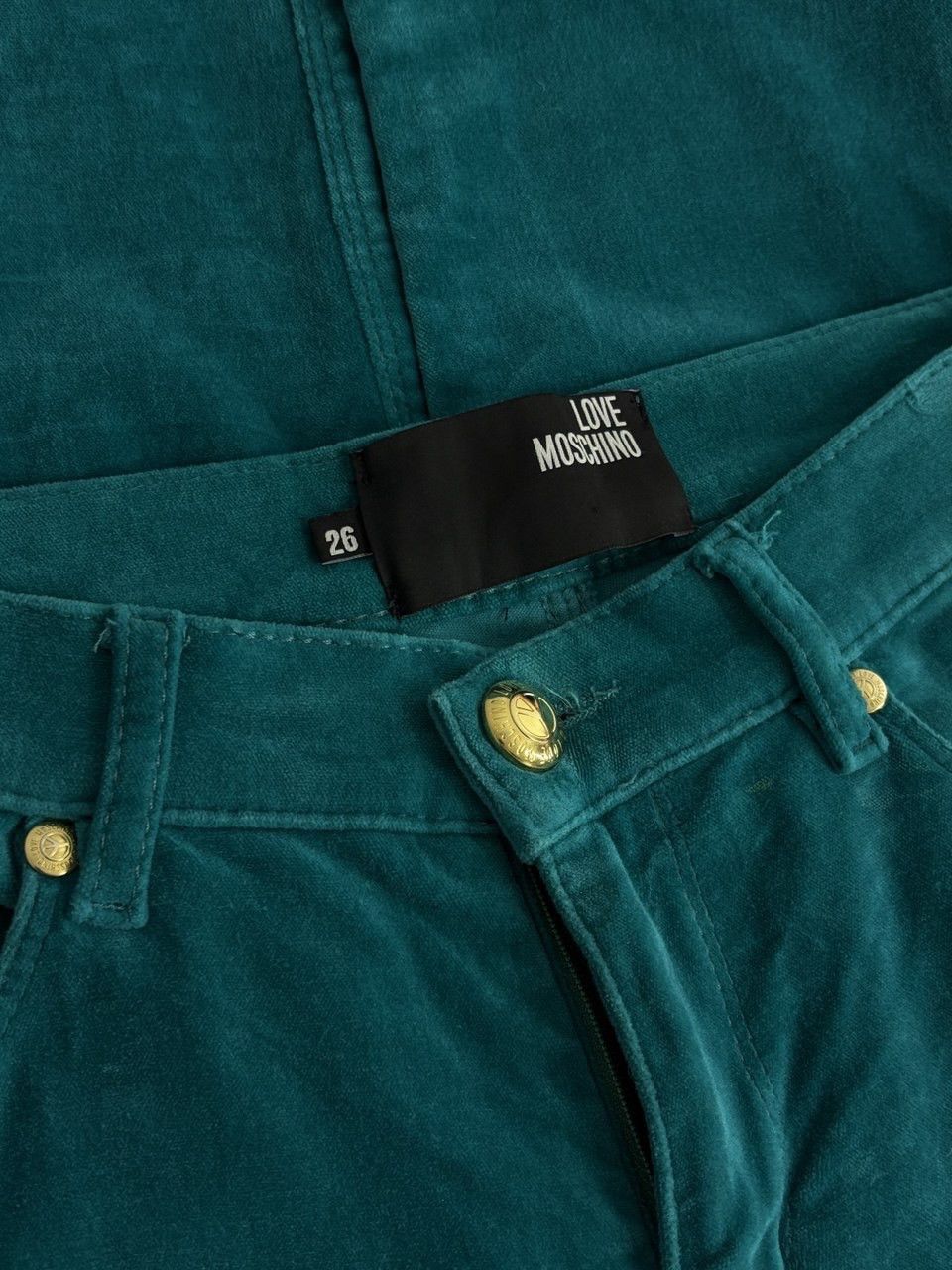 Love Moschino Love Moschino Green Velour Pants Size 26" / US 2 / IT 38 - 12 Thumbnail